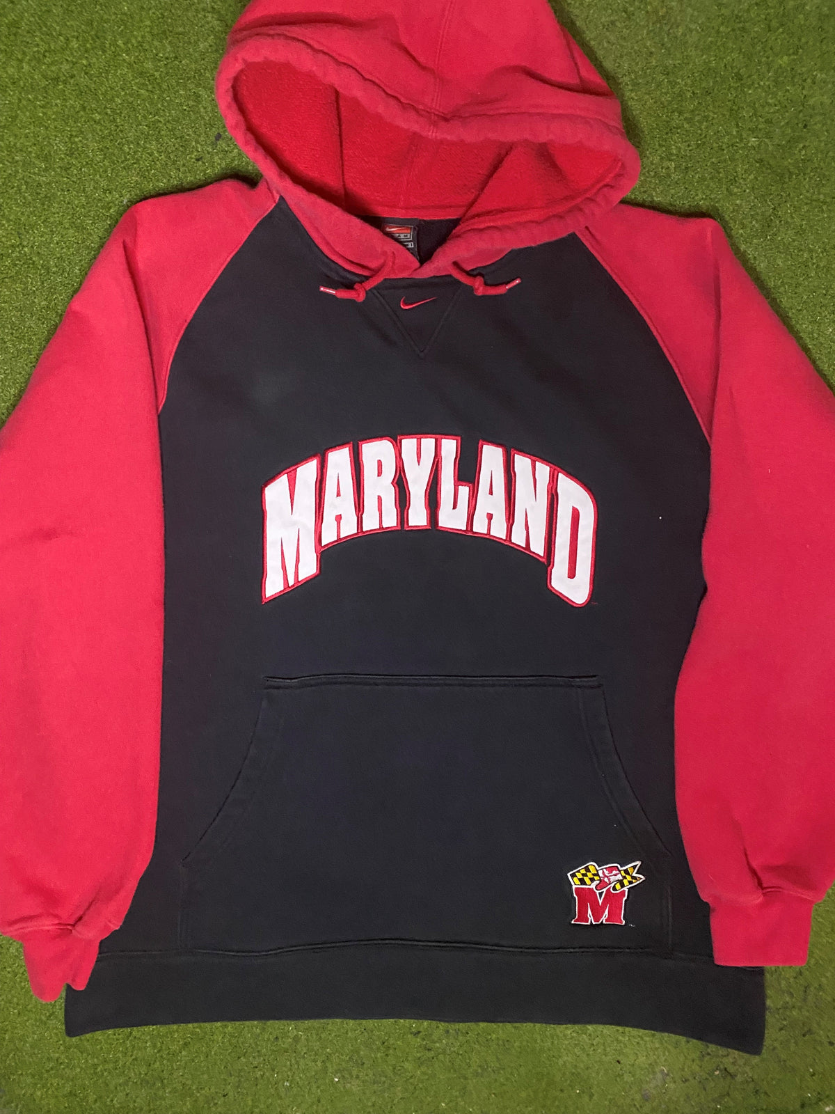90s Maryland Terrapins - Heavyweight - Vintage College Hoodie (Large) - Gametime Vintage