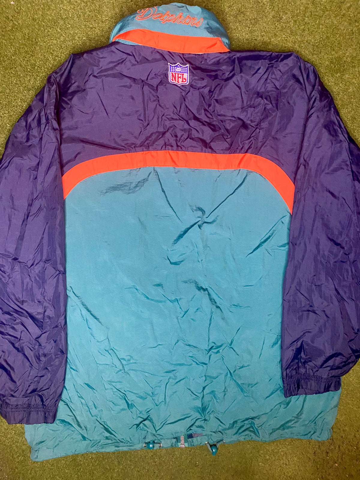 90年代迈阿密海豚队 - 复古NFL防风夹克 (2XL)