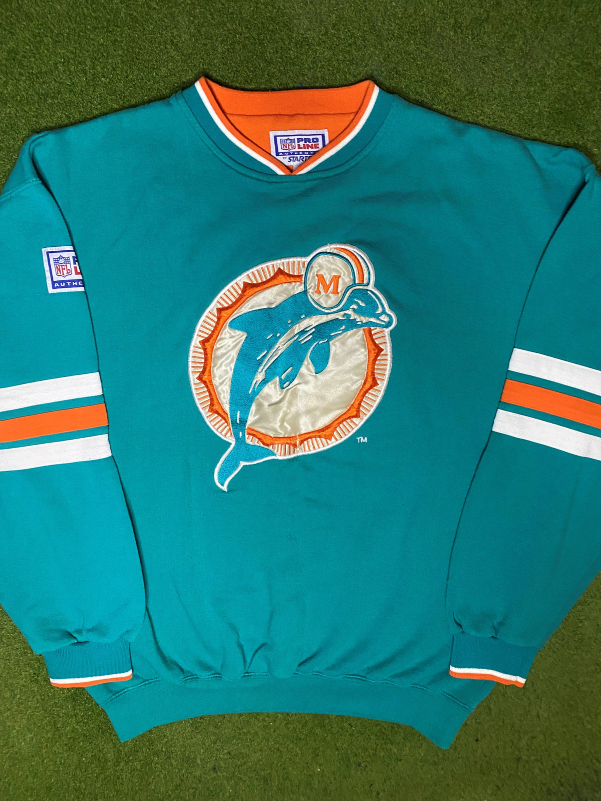 90 年代迈阿密海豚队 - 复古 NFL 圆领运动衫(大码)