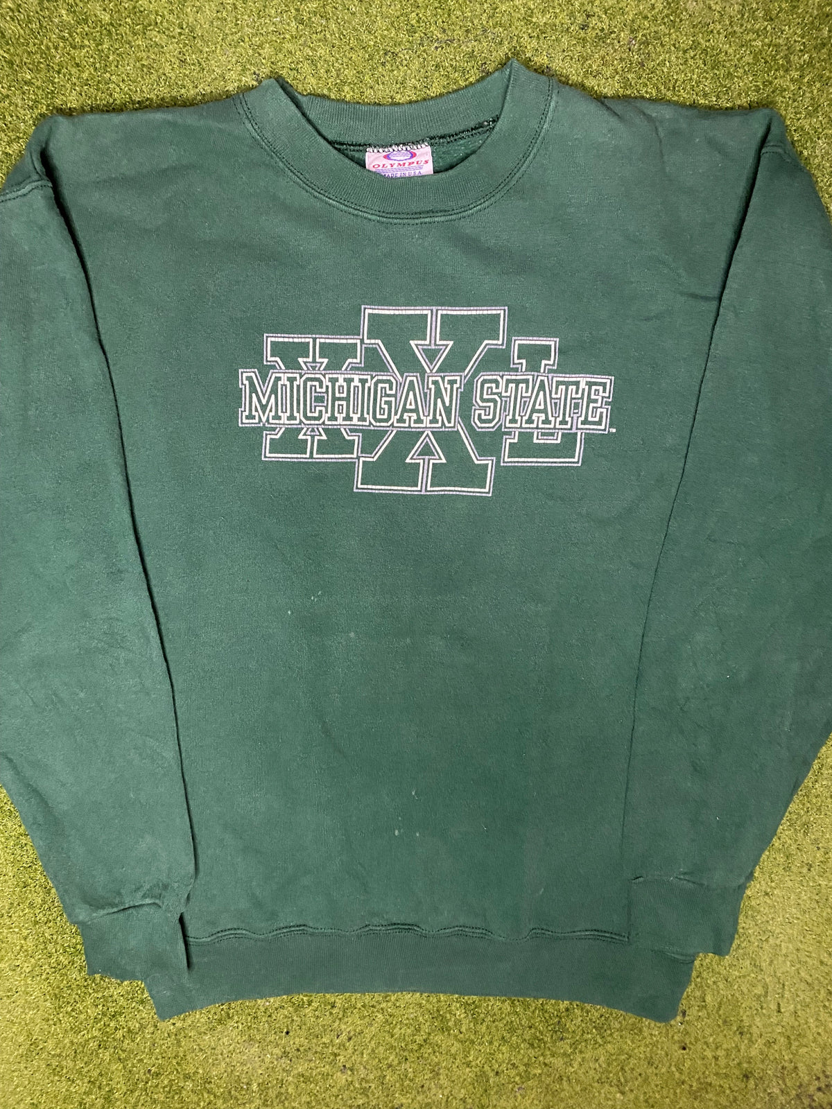 90s Michigan State Spartans - Vintage College Sweatshirt (Large) - Gametime Vintage