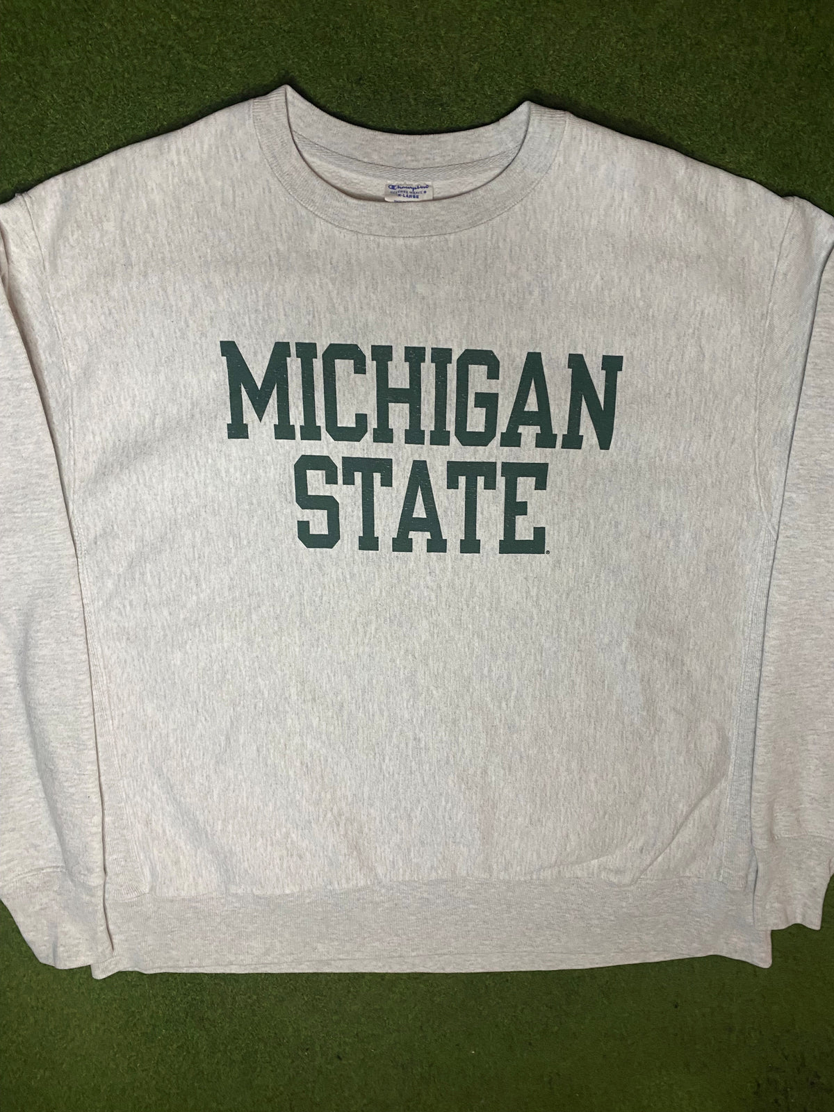 90s Michigan State Spartans - Reverse Weave - Vintage College Sweatshirt (XL) - Gametime Vintage