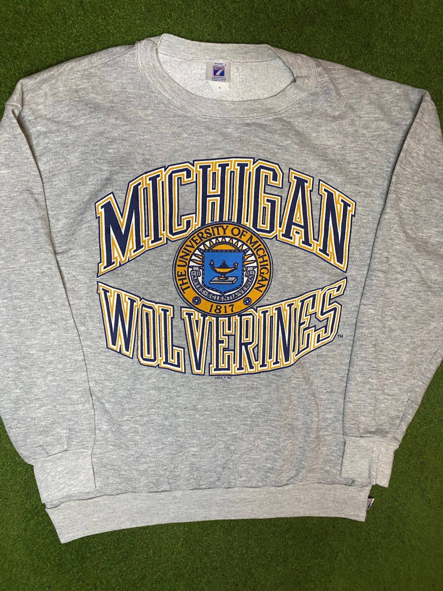 90s Michigan Wolverines - Vintage University Crewneck Sweatshirt (XL) - Gametime Vintage