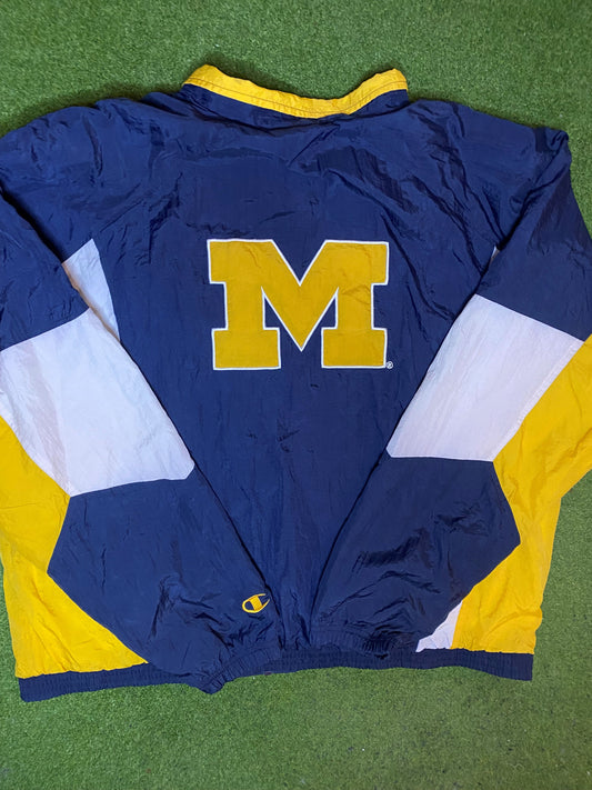 90s Michigan Wolverines - Vintage College Windbreaker (2XL) - Gametime Vintage
