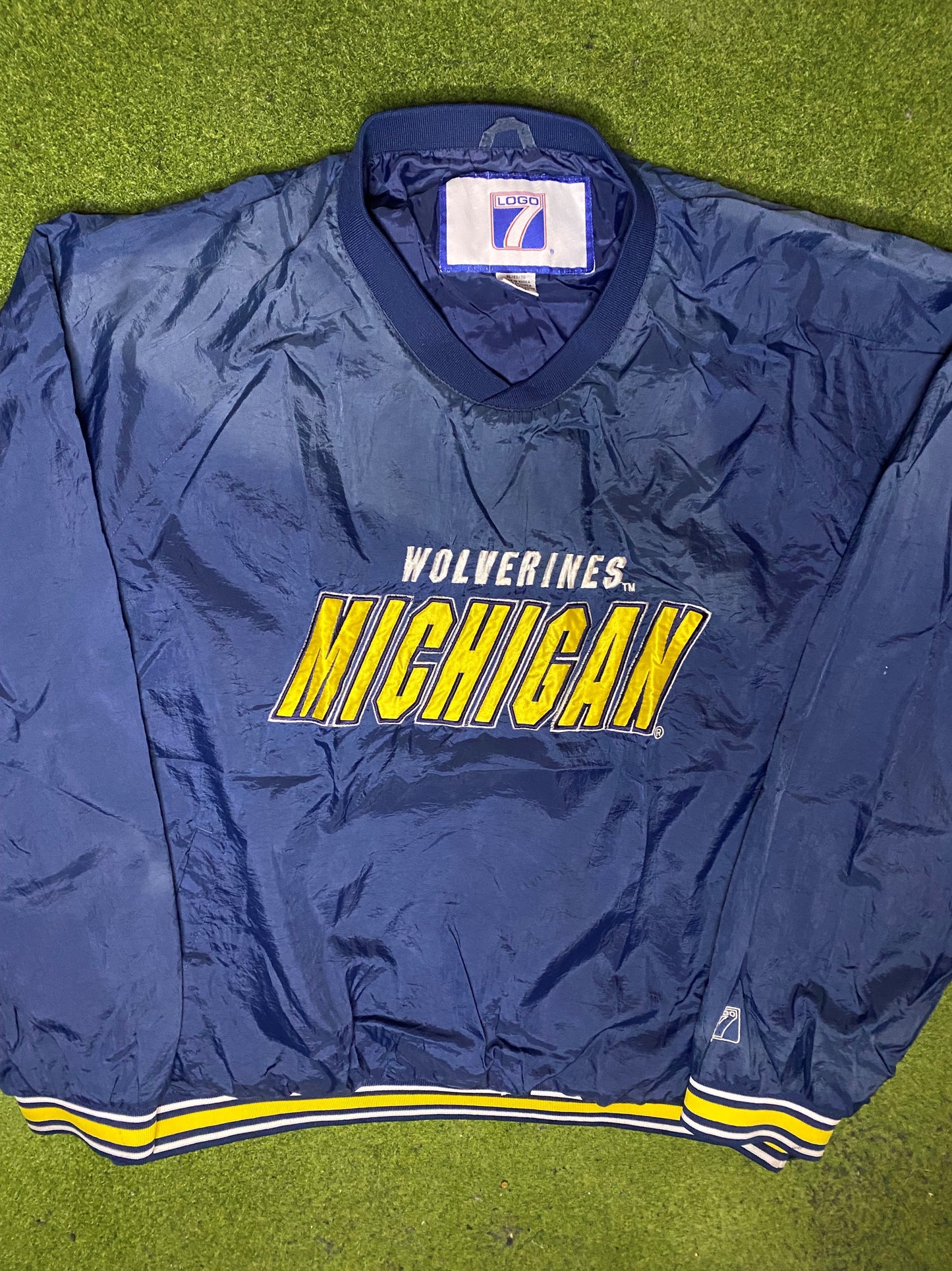 90s Michigan Wolverines - Vintage College Windbreaker (XL) - Gametime Vintage