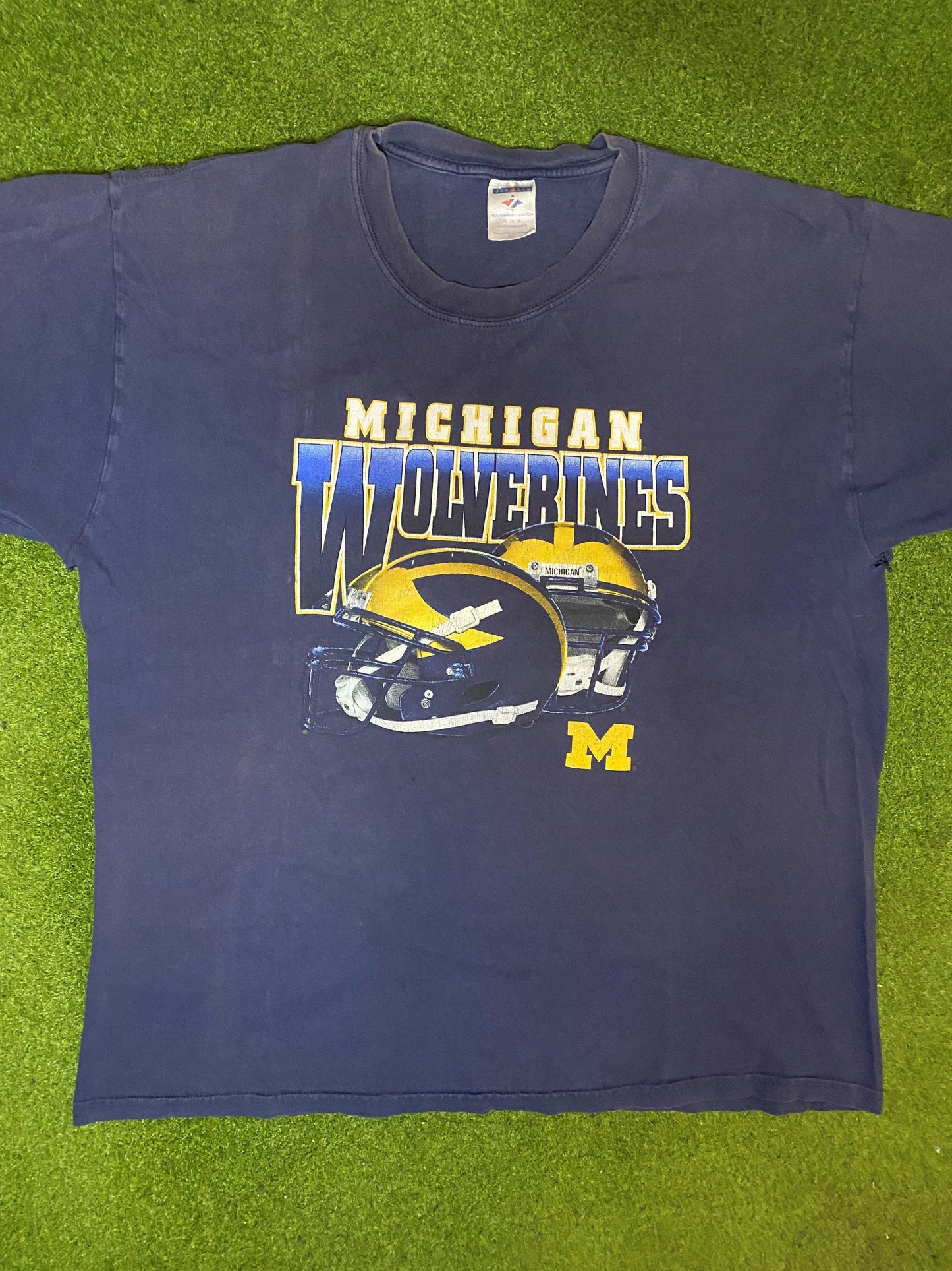 90s Michigan Wolverines - Vintage College Football T-Shirt (XL) - Gametime Vintage