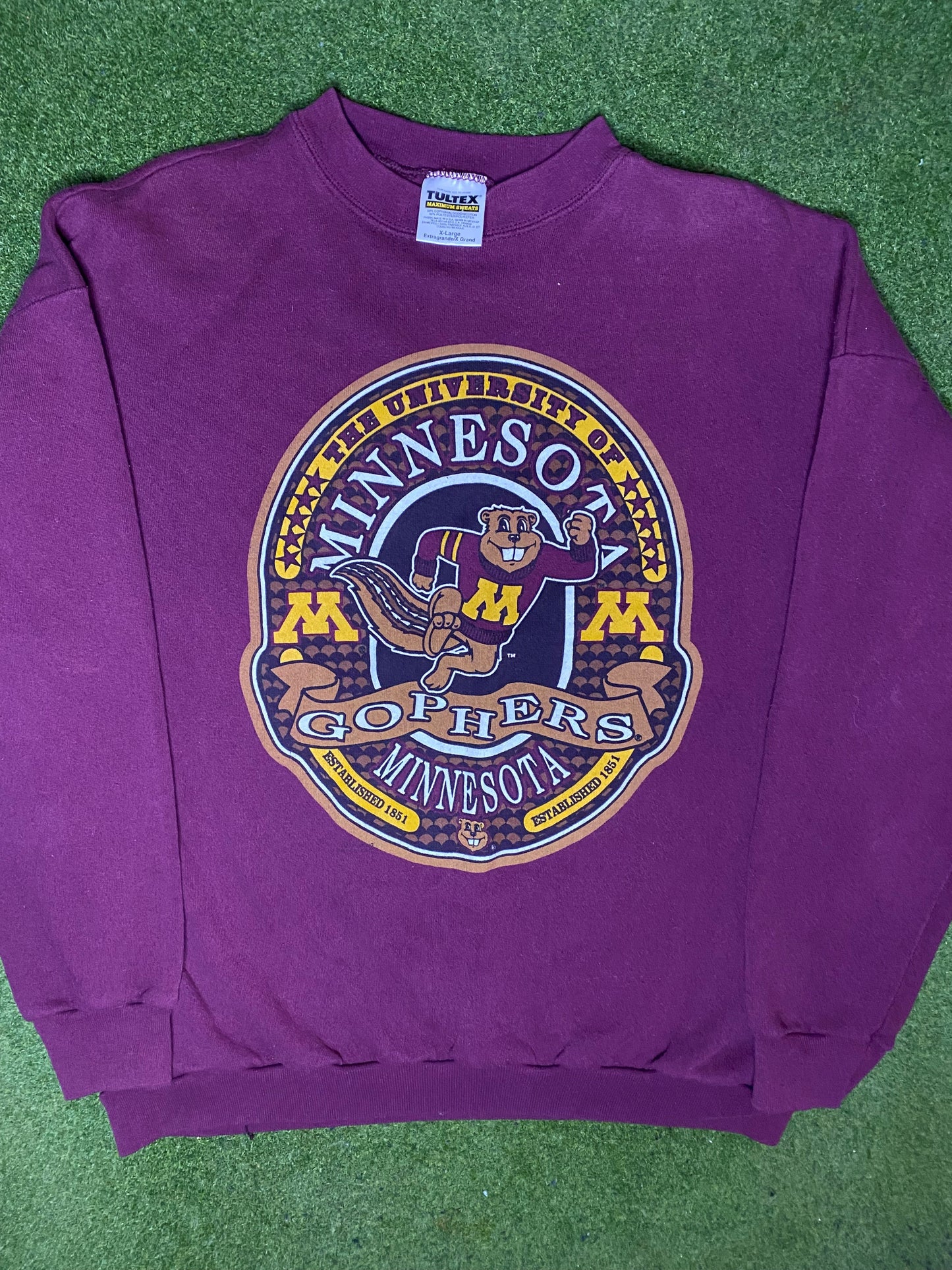 90s Minnesota Golden Gophers - Sudadera vintage universitaria (XL)