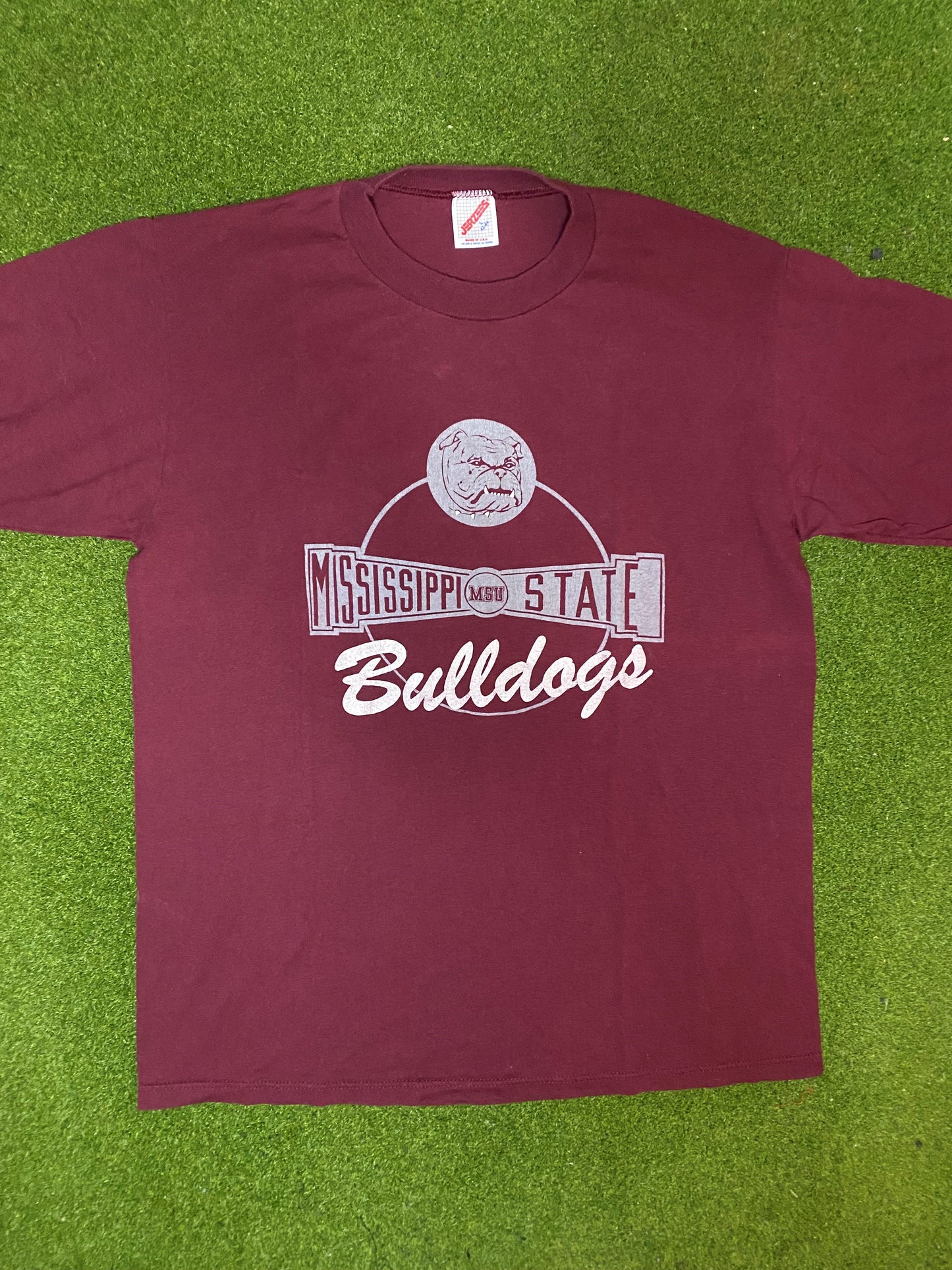 90s Mississippi State Bulldogs - Vintage College T-Shirt (Large) - Gametime Vintage