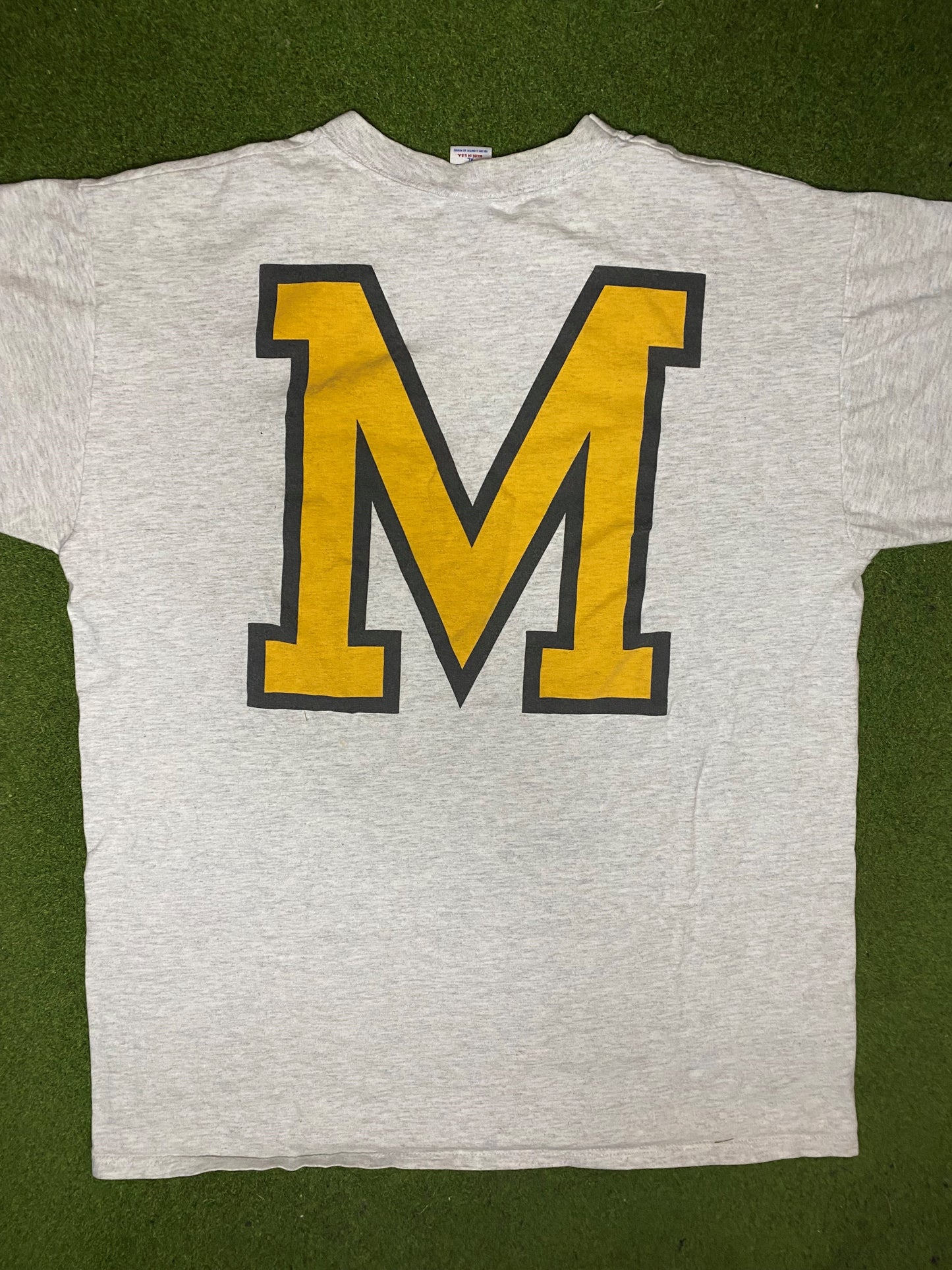 90s Missouri Tigers - Double Sided - Vintage College T-Shirt (XL) - Gametime Vintage