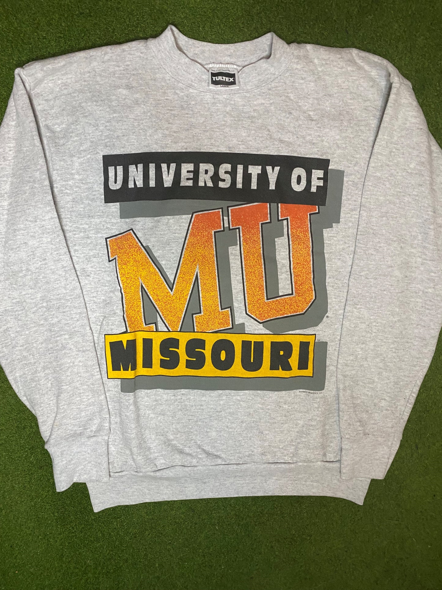 90s Missouri Tigers - Vintage College Sweatshirt (Large) - Gametime Vintage