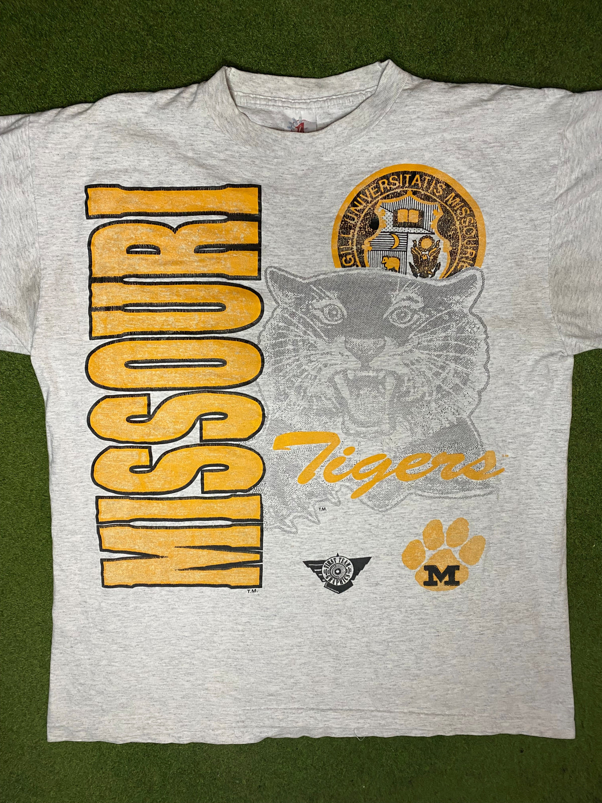 90s Missouri Tigers - Vintage College T Shirt (XL) - Gametime Vintage