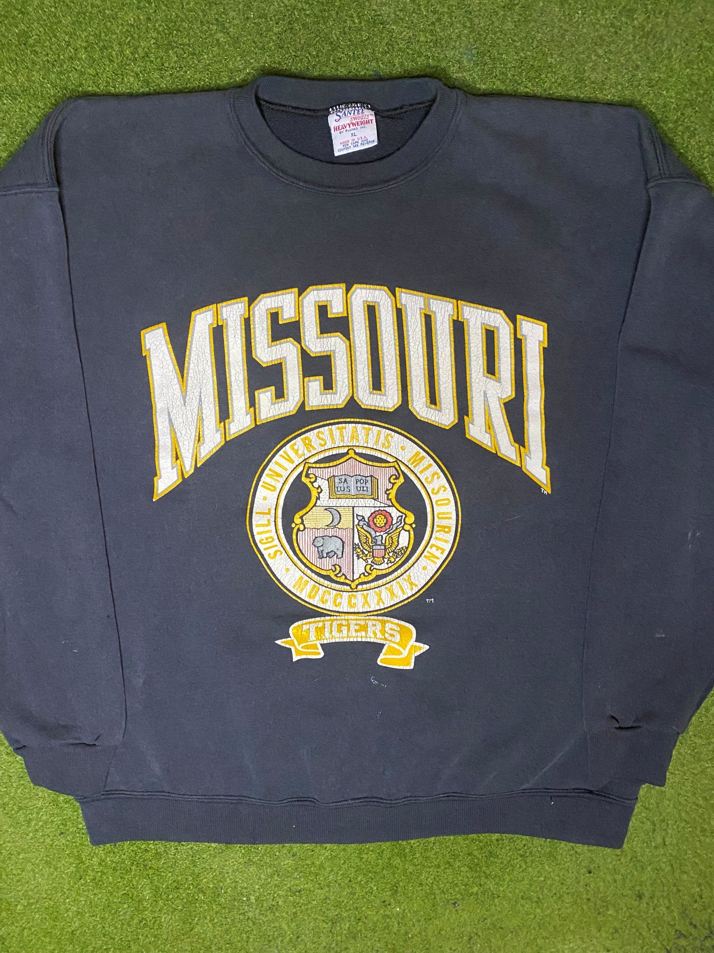90s Missouri Tigers - Vintage University Sweatshirt (XL) - Gametime Vintage