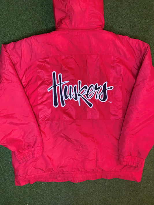 90s Nebraska Cornhuskers - Vintage College Jacket (Large) - Gametime Vintage
