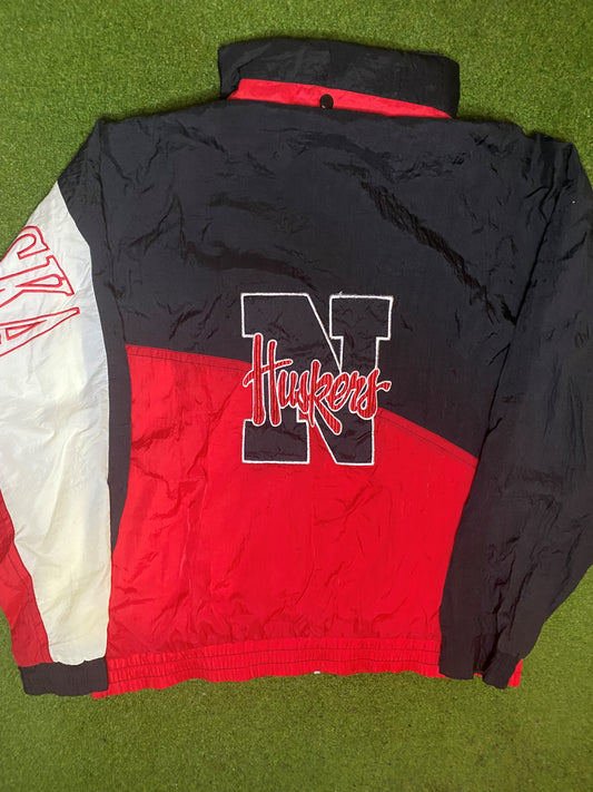 90s Nebraska Cornhuskers - Vintage College Windbreaker (Large) - Gametime Vintage