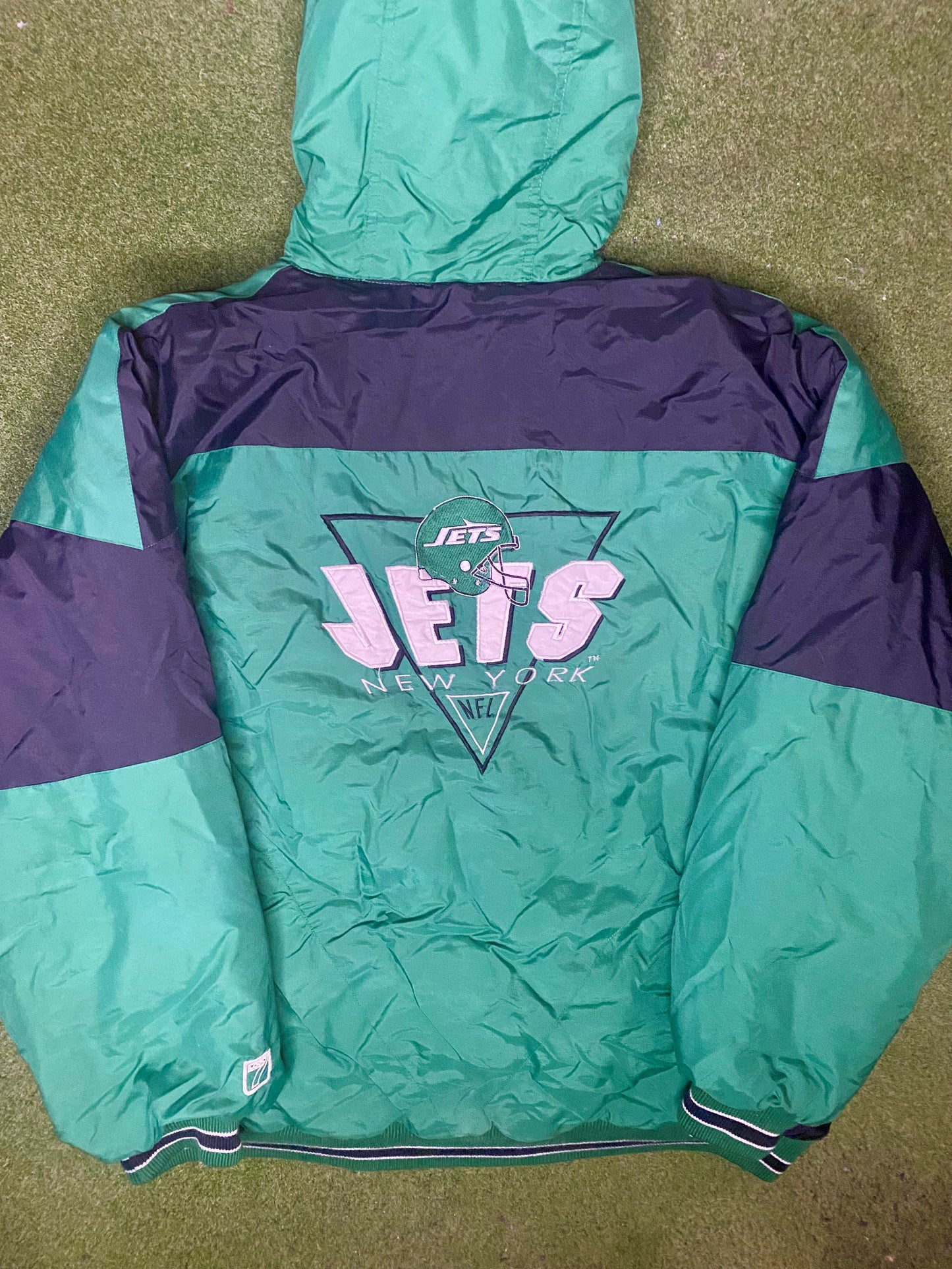 90年代纽约喷气机 - 复古NFL冬季夹克 (XL)