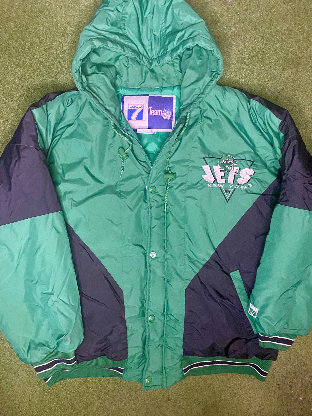 90年代纽约喷气机 - 复古NFL冬季夹克 (XL)