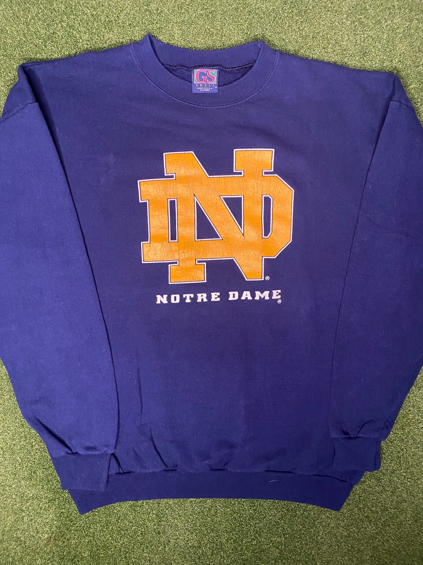 Sudadera vintage de los 90 de los Notre Dame Fighting Irish (XL)