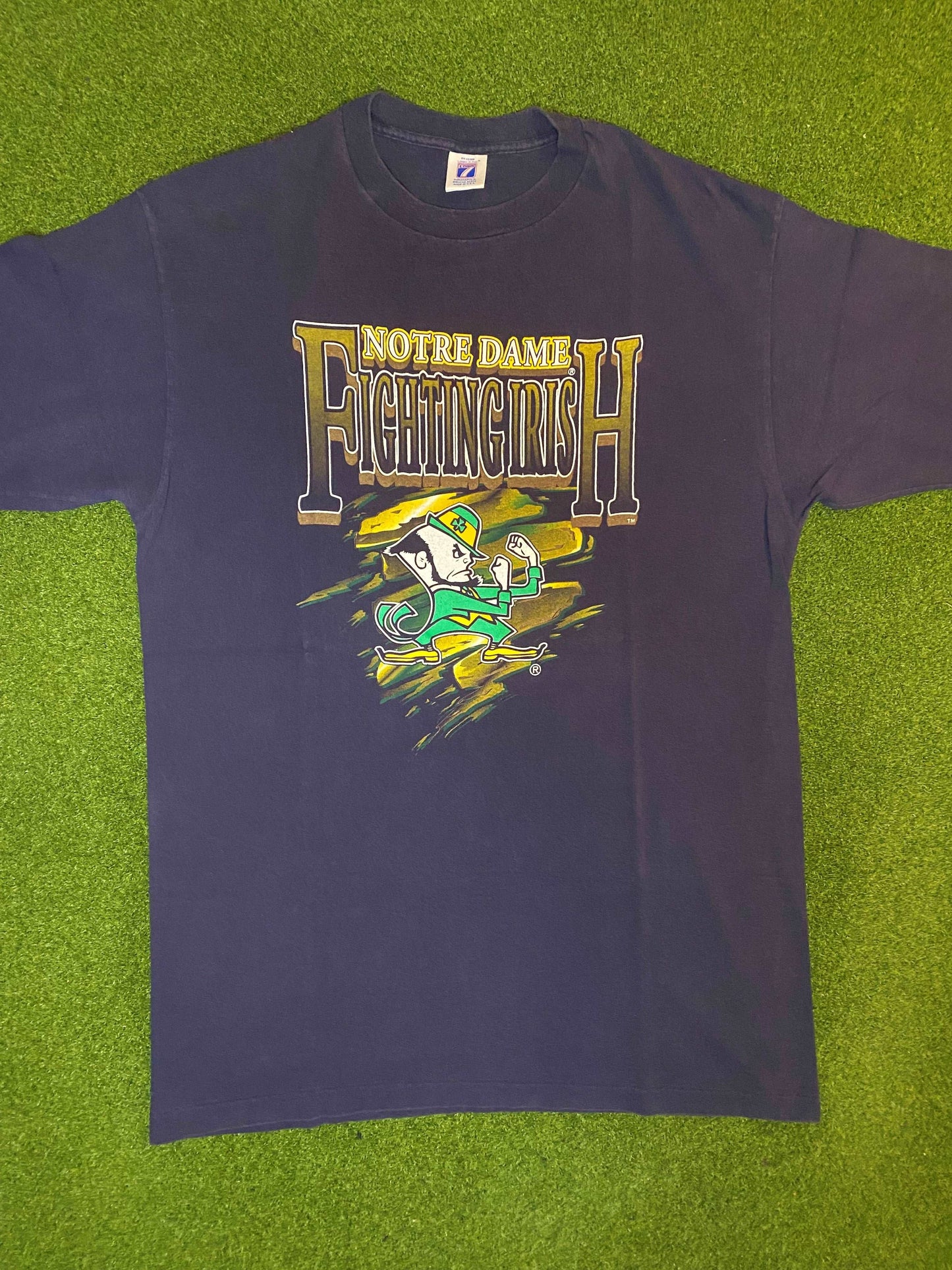 90s Notre Dame Fighting Irish - Vintage College Tee Shirt (XL) - Gametime Vintage