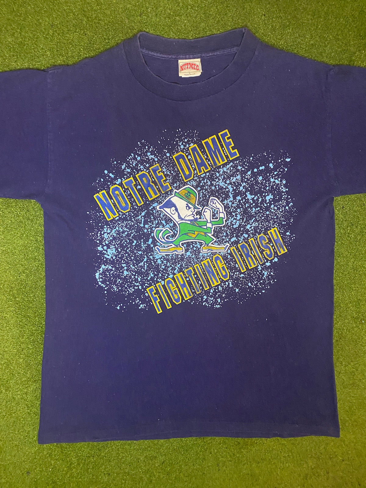 90s Notre Dame Fighting Irish - Vintage College T-Shirt (Large) - Gametime Vintage