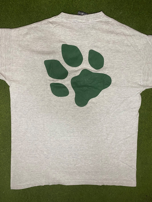 90s Ohio Bobcats - Double Sided - Vintage College T-Shirt (Large) - Gametime Vintage