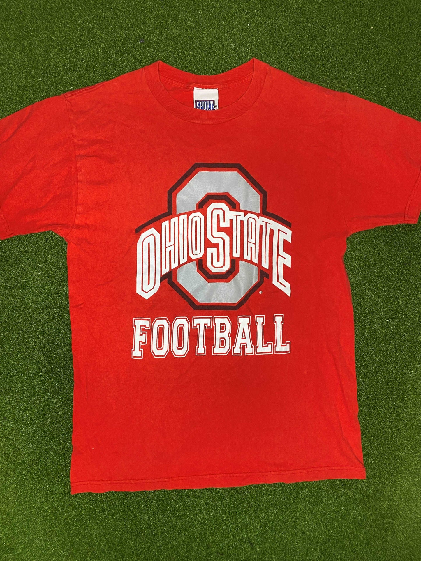 90s Ohio State Buckeyes - Big Logo - Vintage College Football Tee Shirt (Medium) - Gametime Vintage
