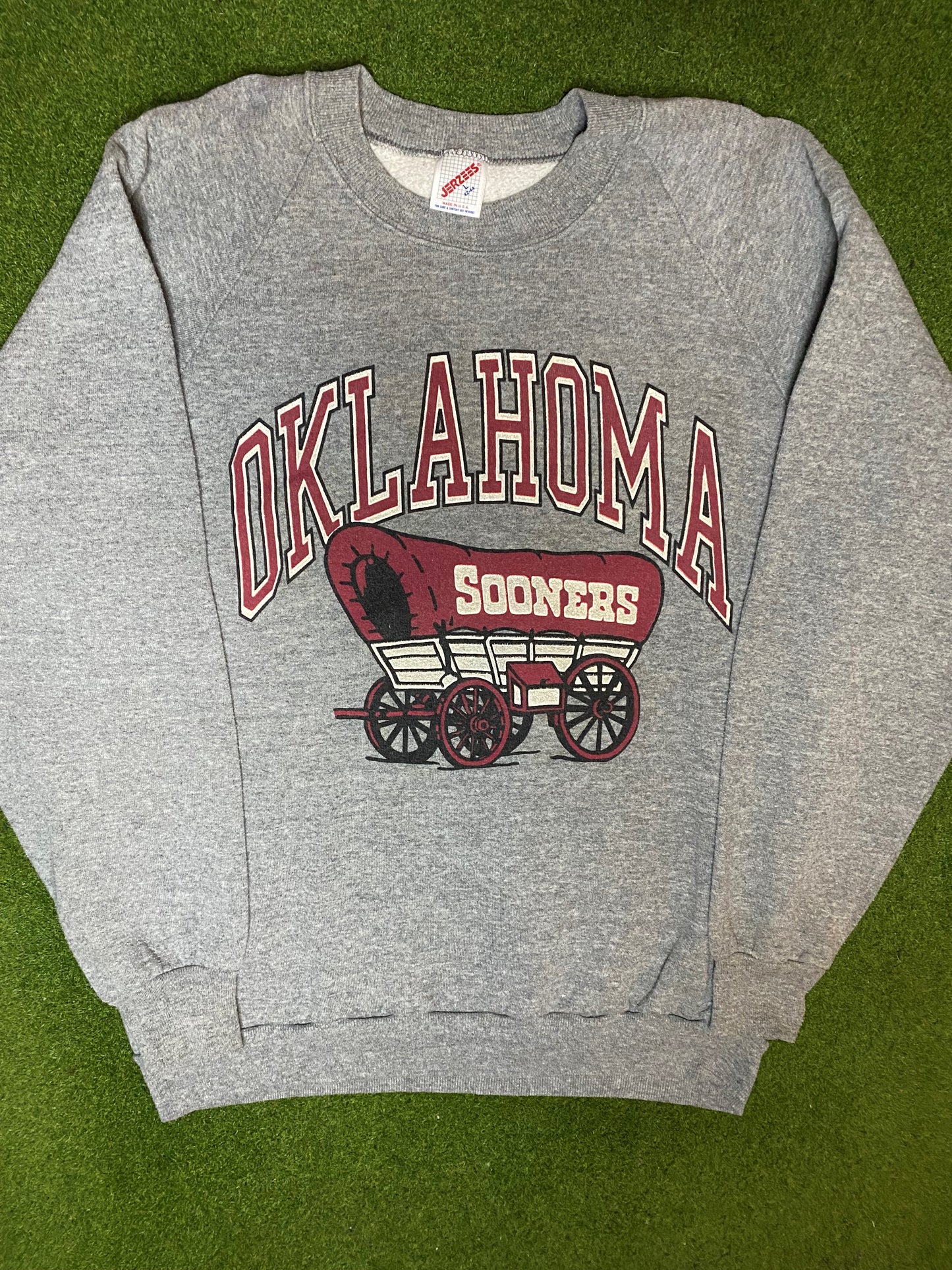 90s Oklahoma Sooners - Vintage College Sweatshirt (Large) - Gametime Vintage