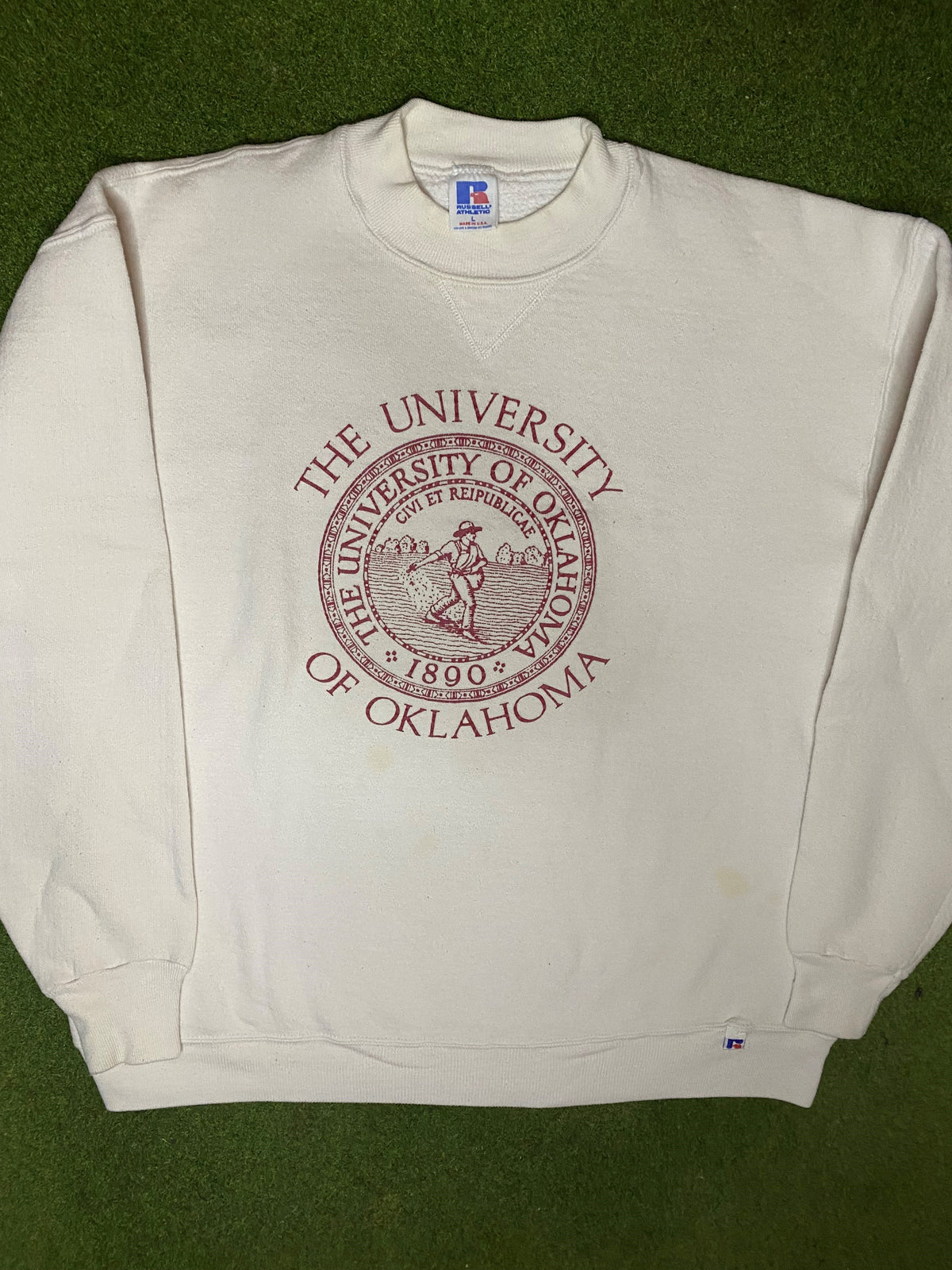 80s Oklahoma Sooners - Vintage University Sweatshirt (Large) - Gametime Vintage