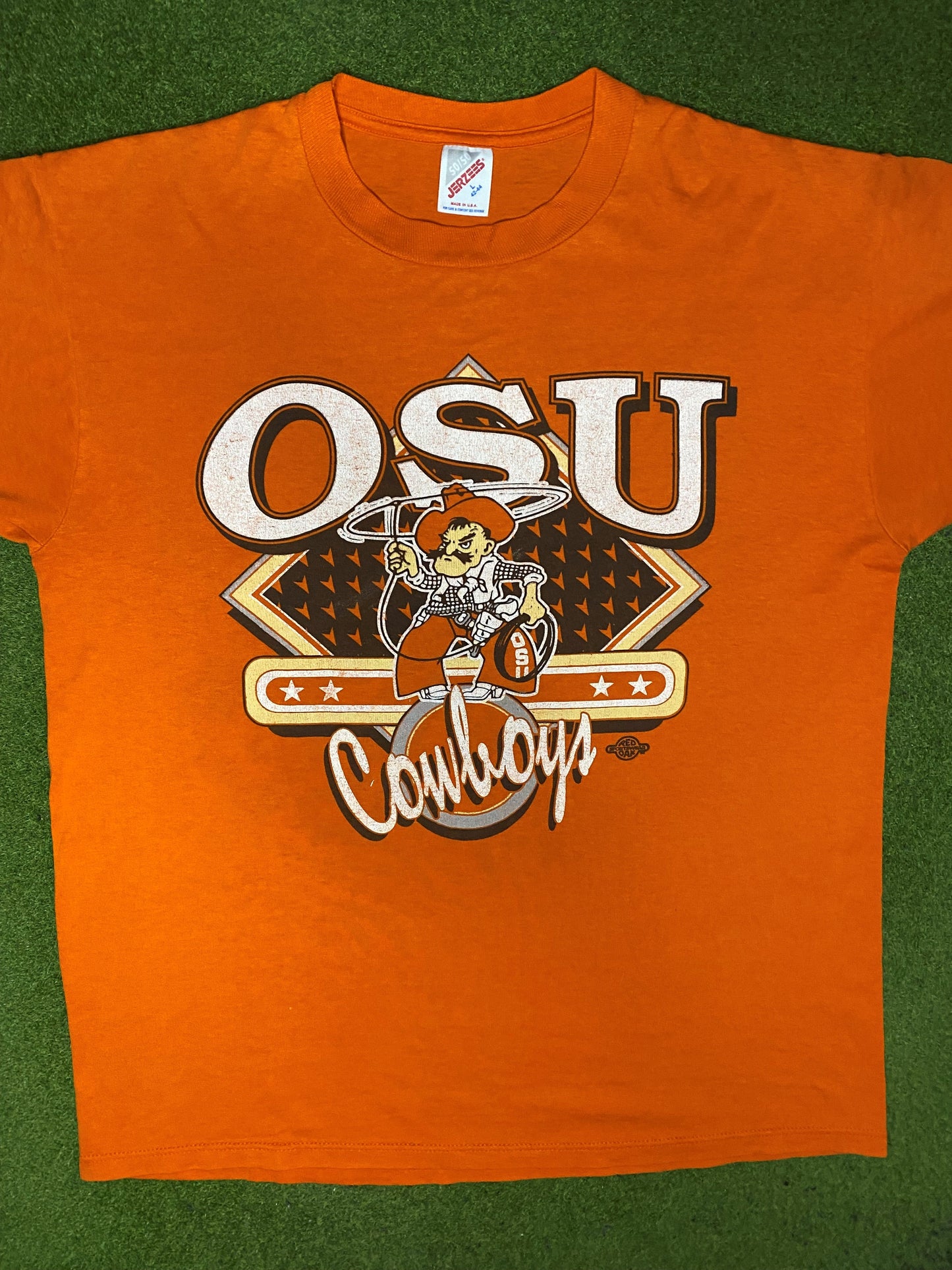 90s Oklahoma State Cowboys - Vintage College T Shirt (Large) - Gametime Vintage