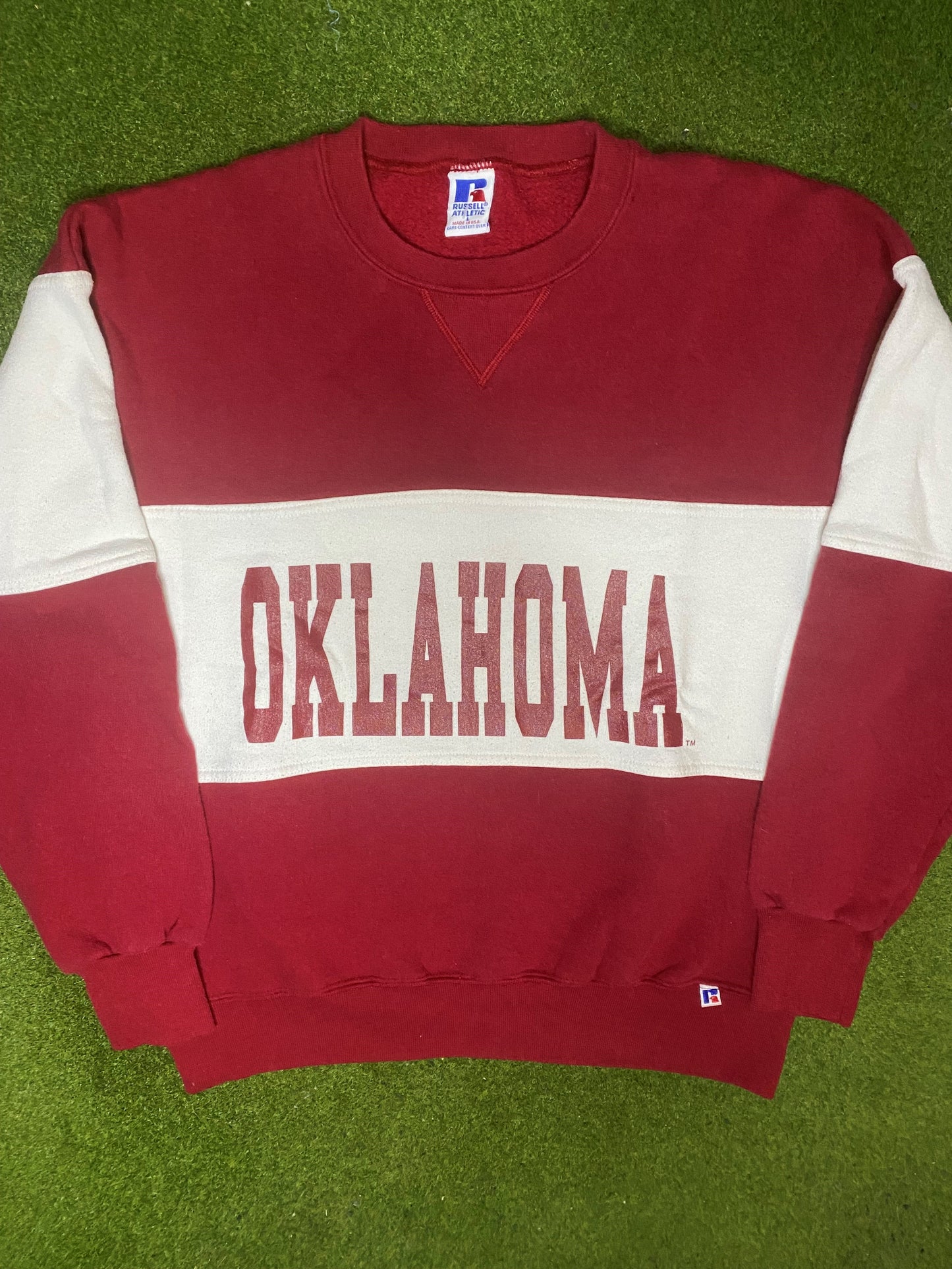 90s Oklahoma Sooners - Vintage College Sweatshirt (Large) - Gametime Vintage