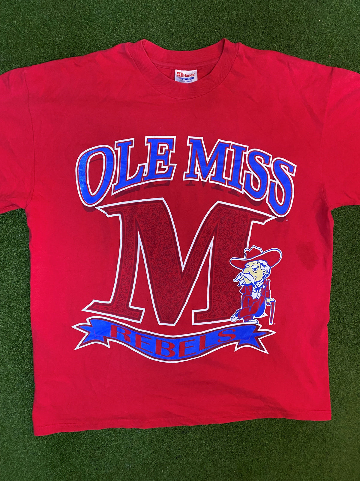 90s Ole Miss Rebels - Vintage College T-Shirt (Large) - Gametime Vintage
