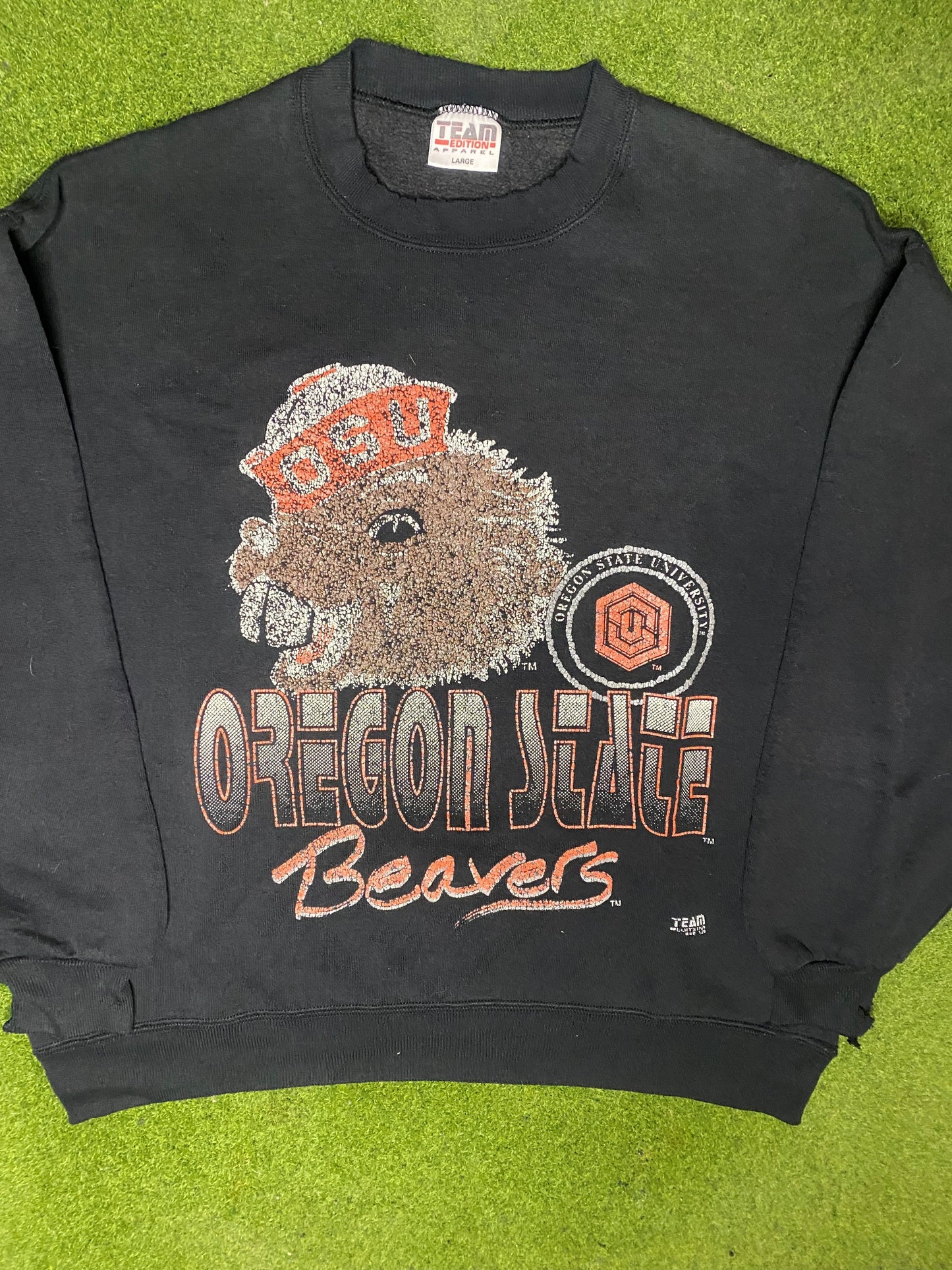 90s Oregon State Beavers - Vintage College Sweatshirt (Large) - Gametime Vintage