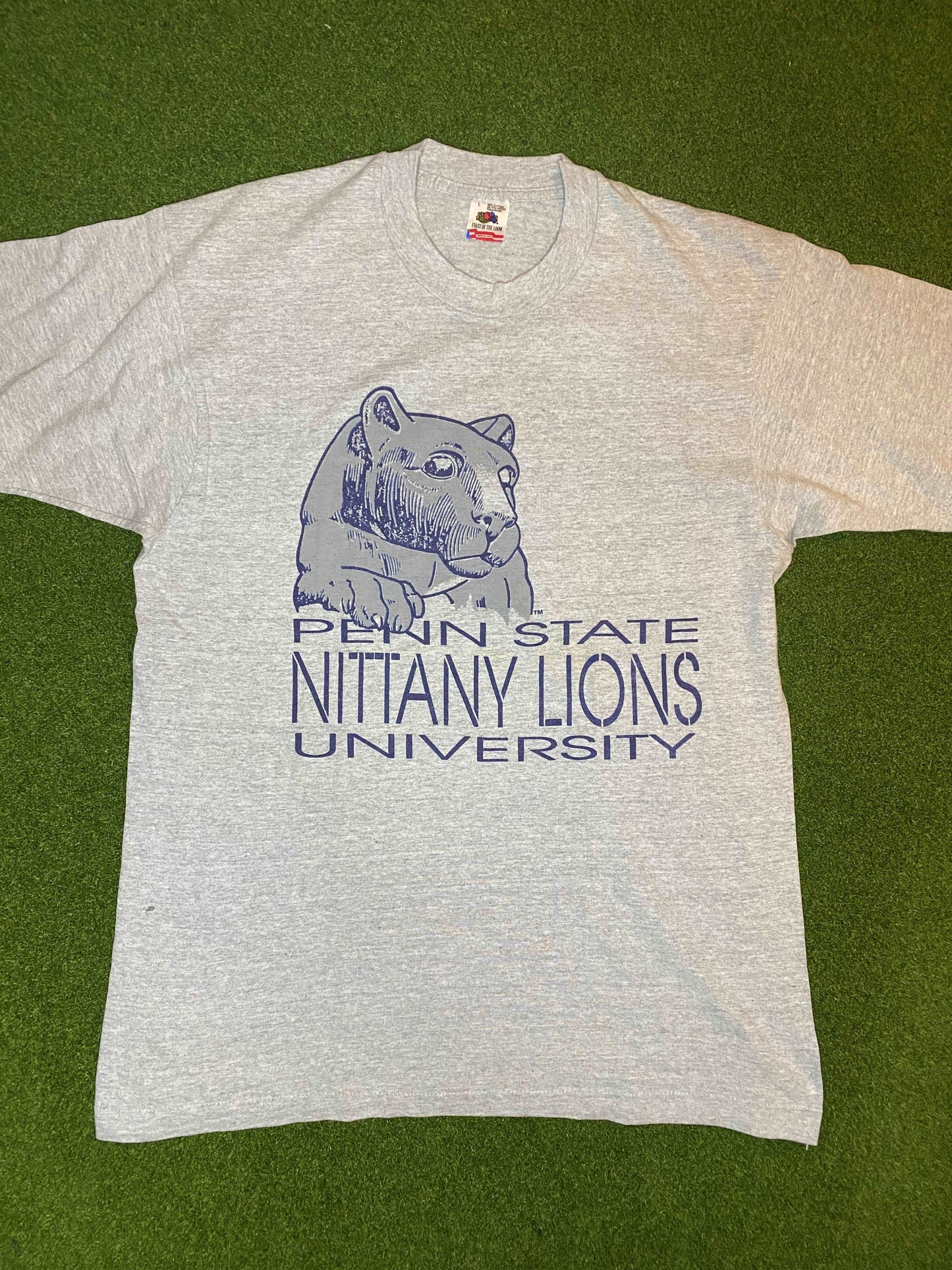 90s Penn State Nittany Lions - Big Logo - Vintage College Tee Shirt (Large) - Gametime Vintage