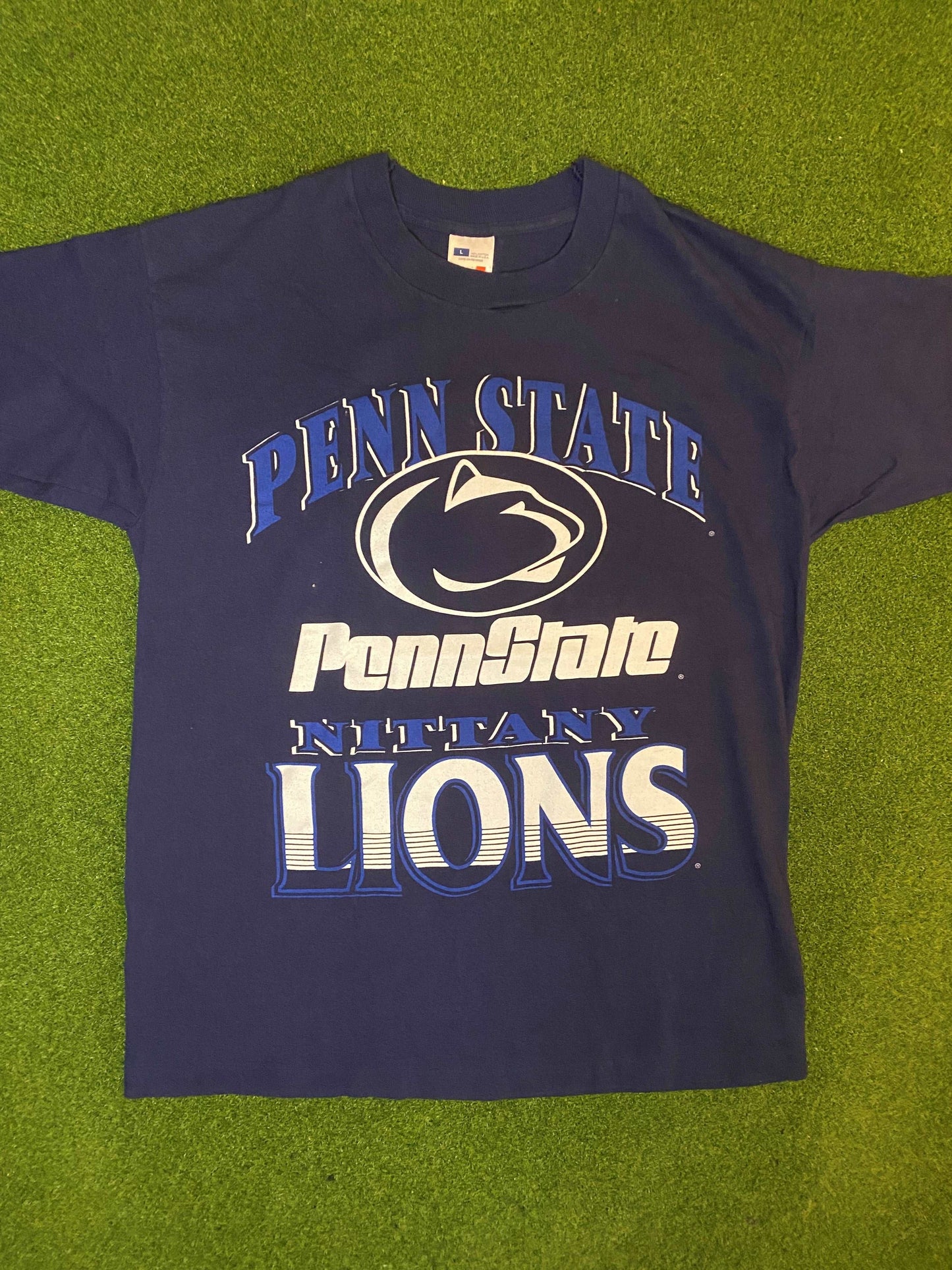 90s Penn State Nittany Lions - Vintage College Tee Shirt (Large) - Gametime Vintage