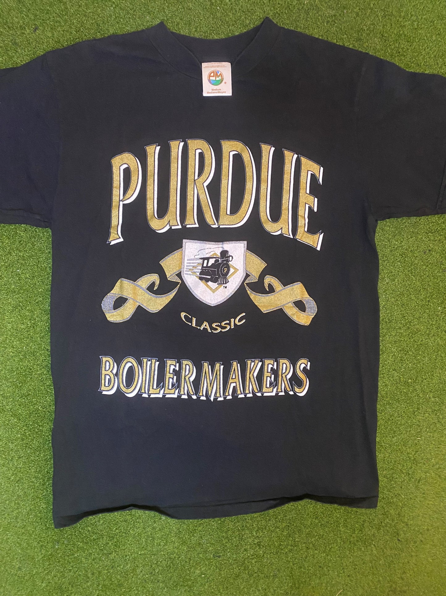 90s Purdue Boilermakers - Vintage College T-Shirt (Medium) - Gametime Vintage