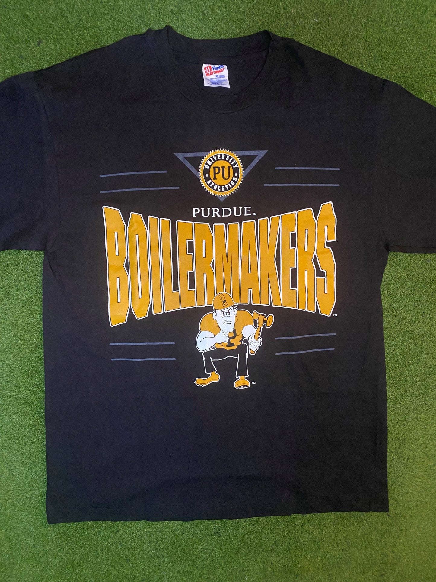 90s Purdue Boilermakers - Vintage College T-Shirt (Large) - Gametime Vintage