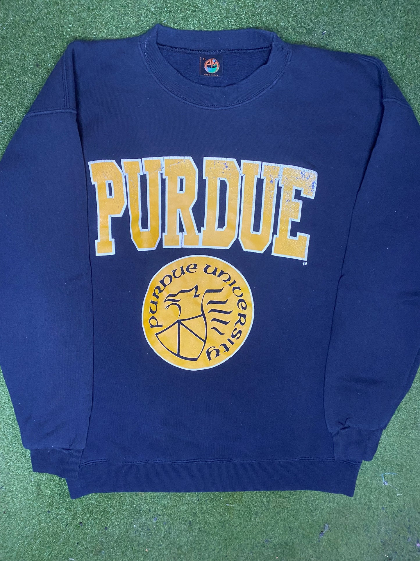 90s Purdue Boilermakers - Vintage College Sweatshirt (XL) - Gametime Vintage
