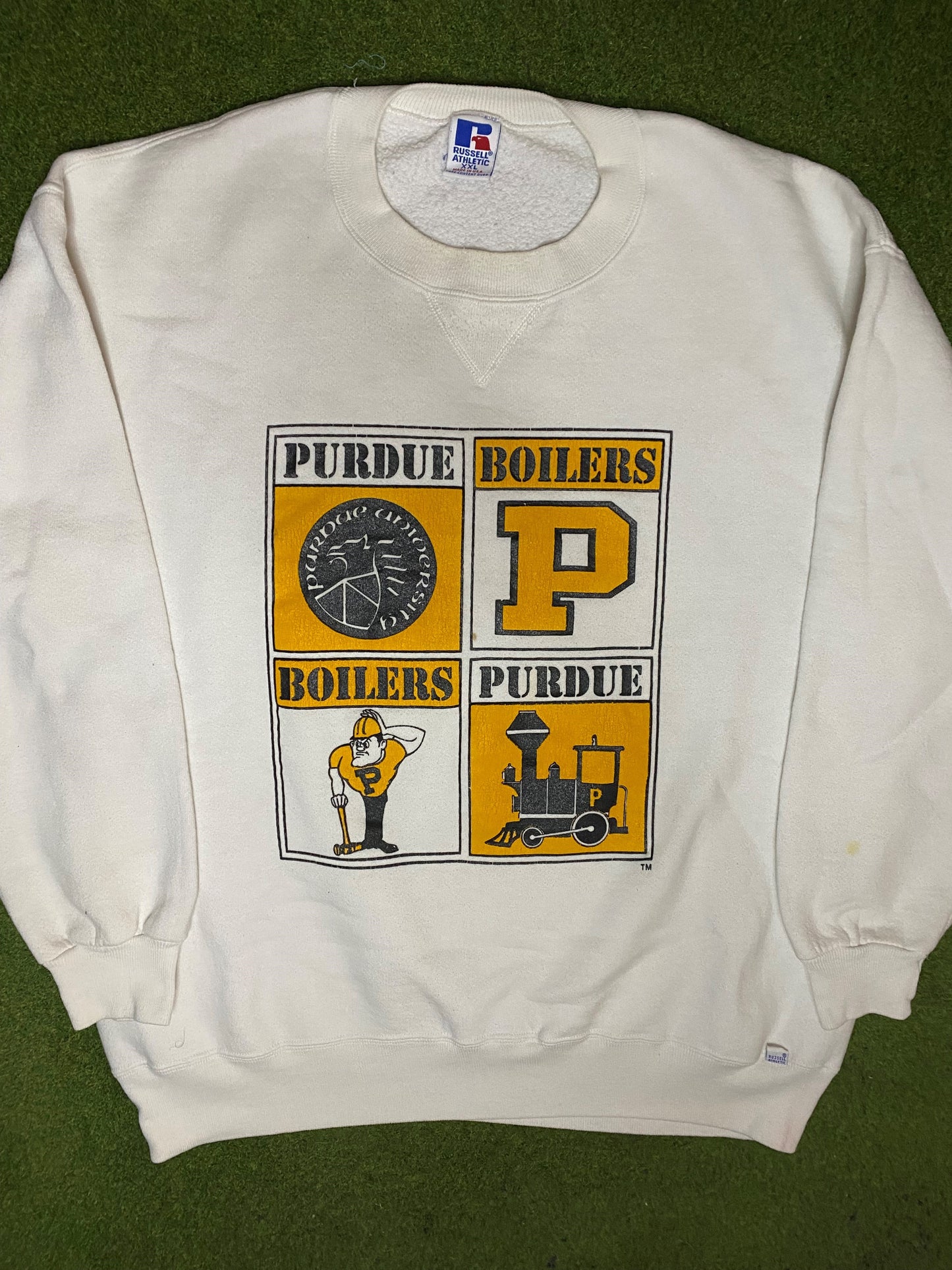 90s Purdue Boilermakers - Vintage College Sweatshirt (2XL) - Gametime Vintage
