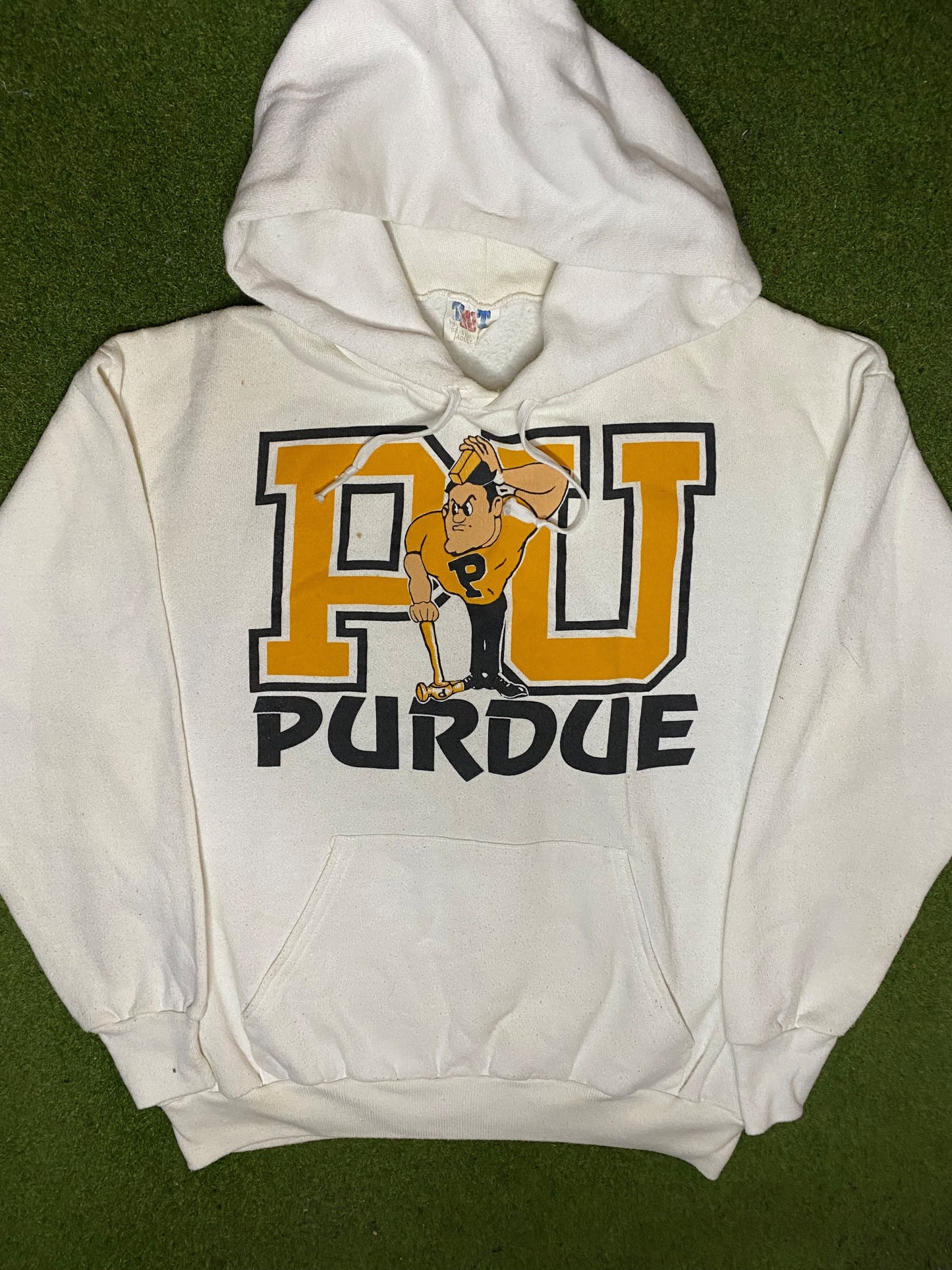 90s Purdue Boilermakers - Vintage College Hoodie (Large) - Gametime Vintage