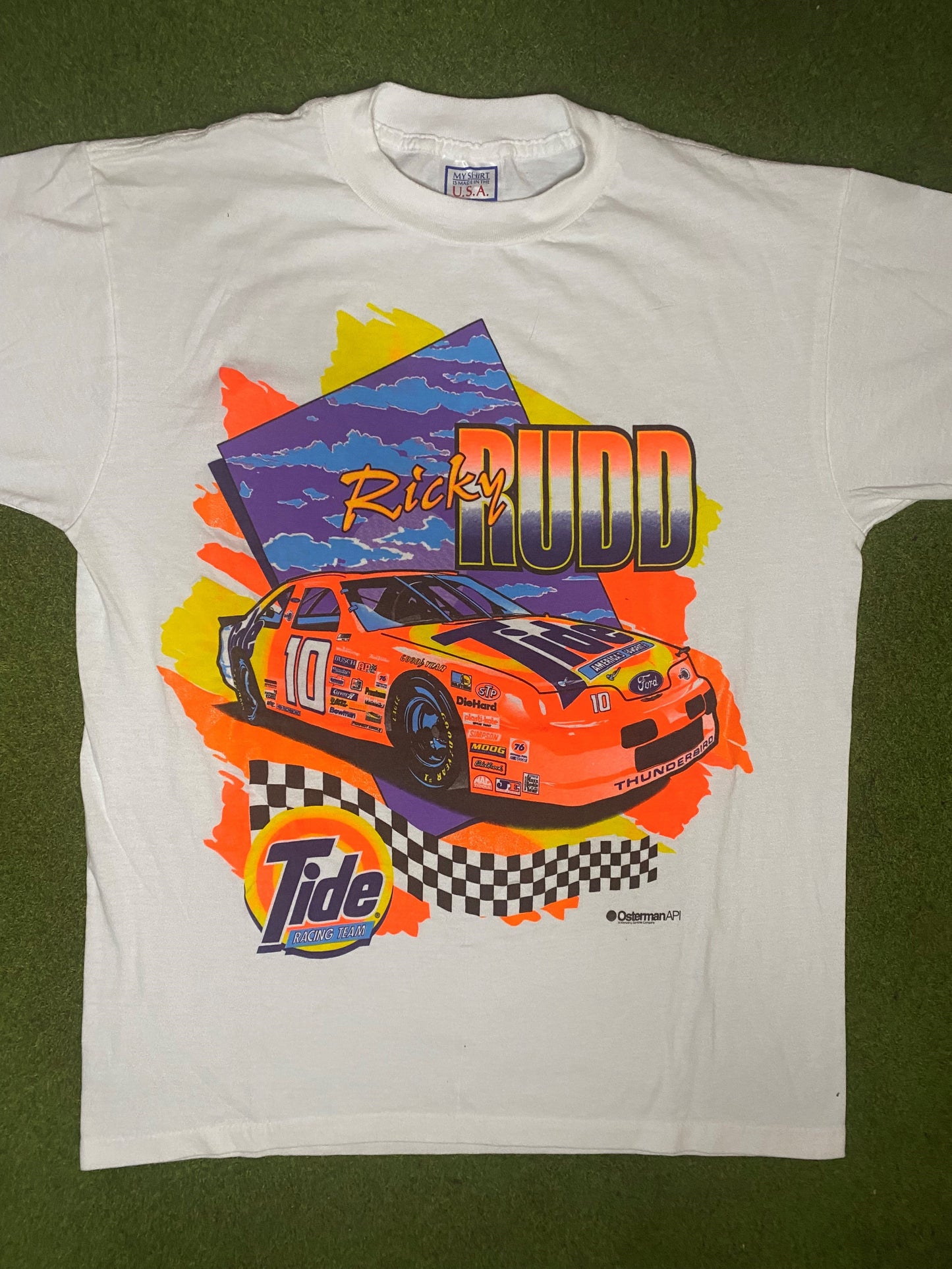 90s Ricky Rudd - Tide - Vintage NASCAR T-Shirt (Large) - Gametime Vintage
