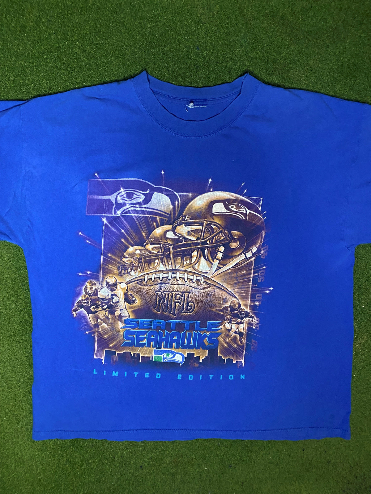 90年代西雅图海鹰队复古NFL T恤 (XL)