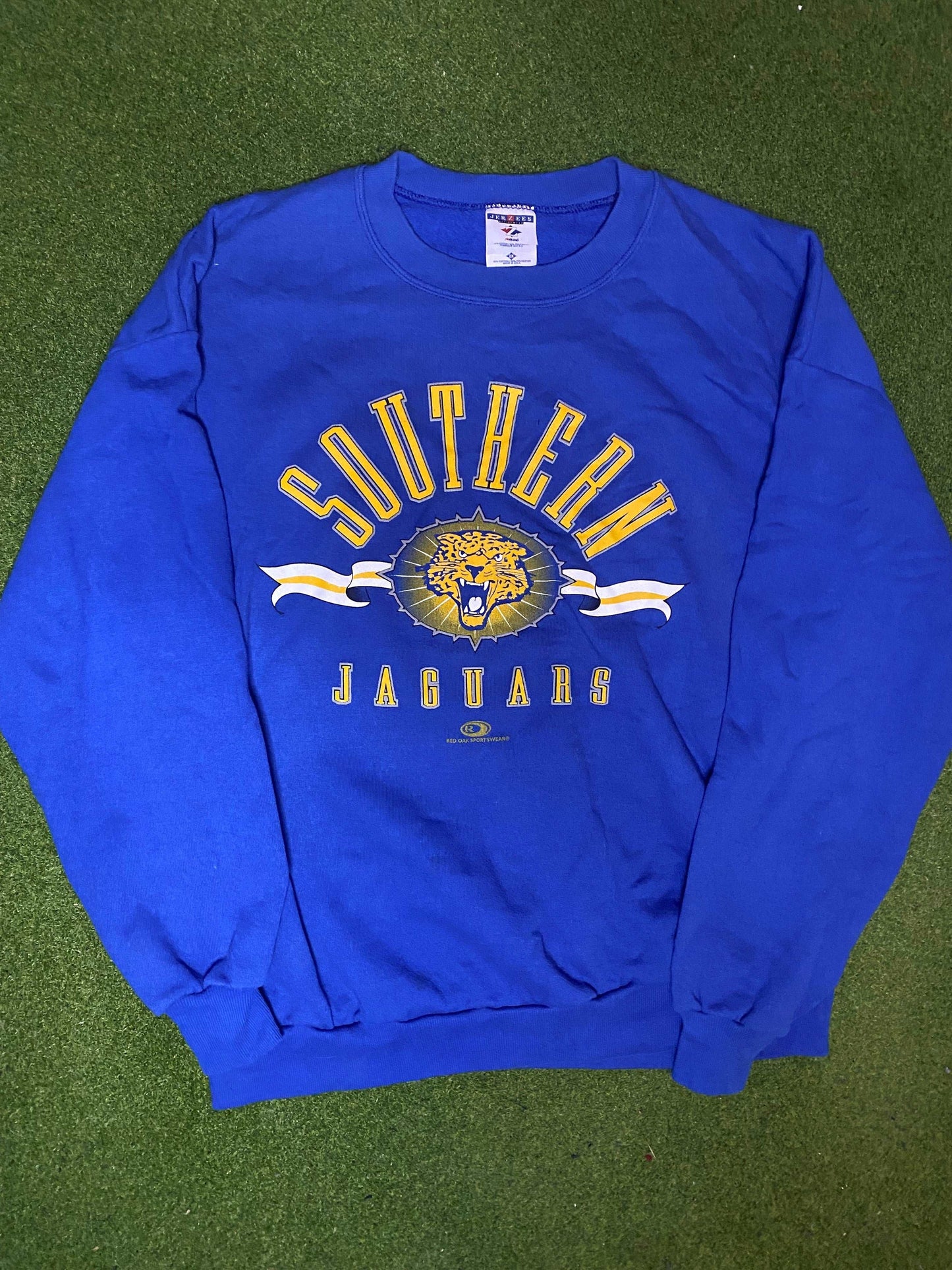 90s Southern Jaguars - Vintage HBCU Crewneck Sweatshirt (2XL) - Gametime Vintage