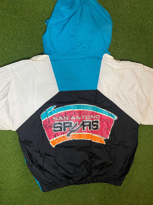 90s San Antonio Spurs - Pro Player - Vintage NBA Windbreaker Jacket (Medium) - Gametime Vintage