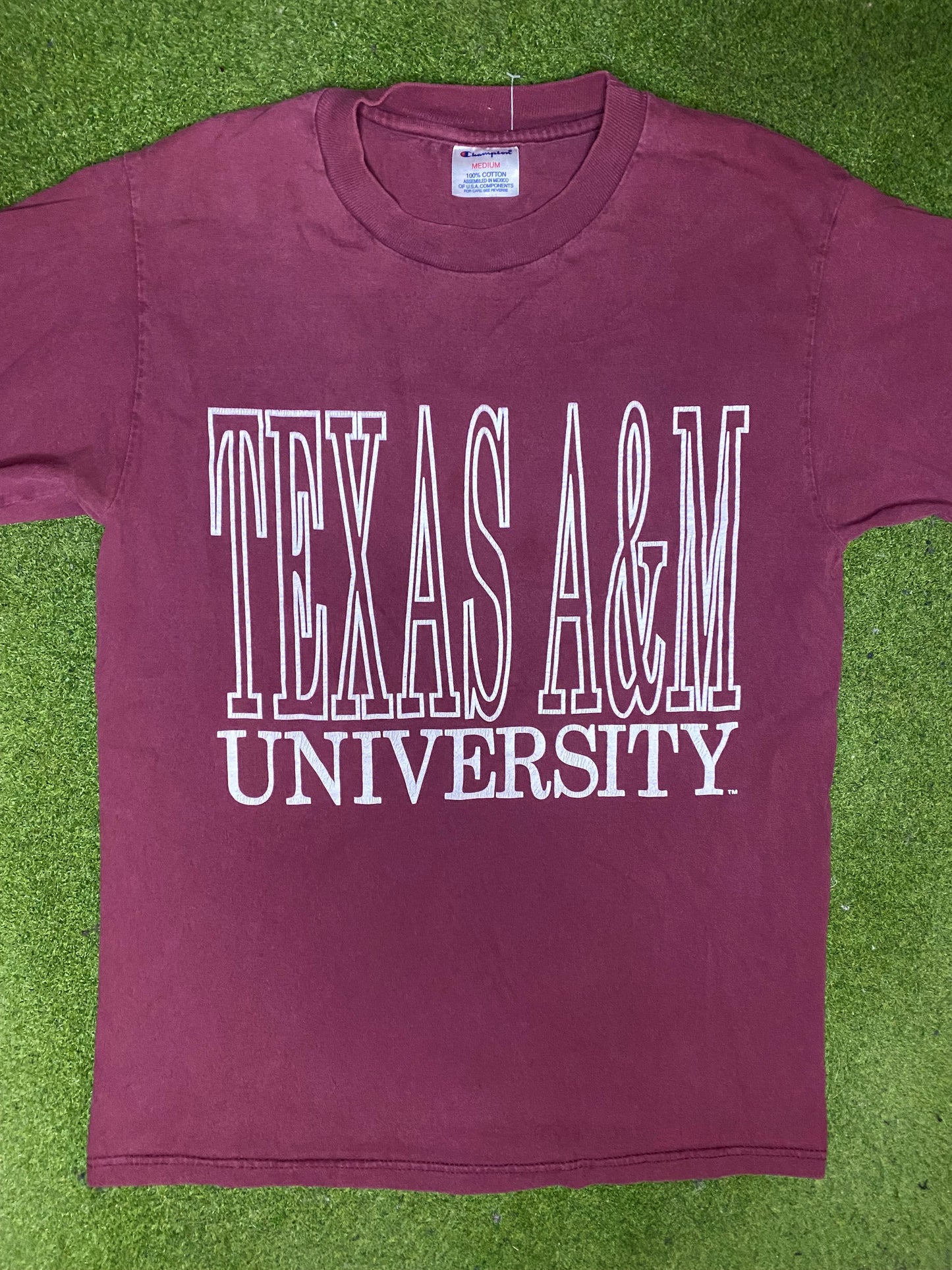 90s Texas A&M Aggies - Vintage College T-Shirt (Medium) - Gametime Vintage