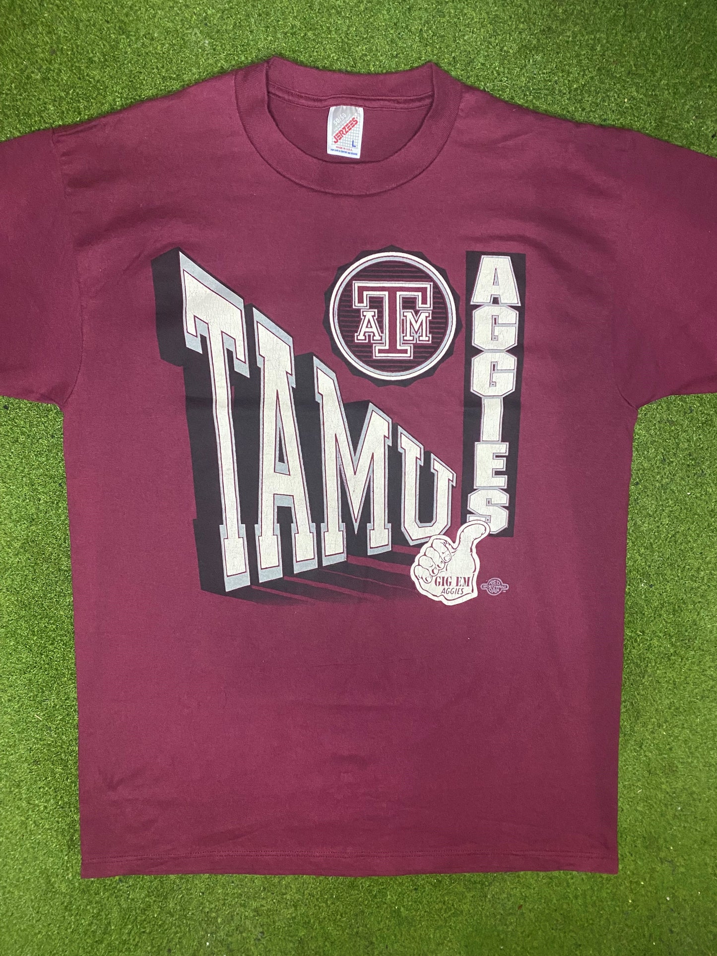 90s Texas A&M Aggies - Vintage College T-Shirt (Large) - Gametime Vintage