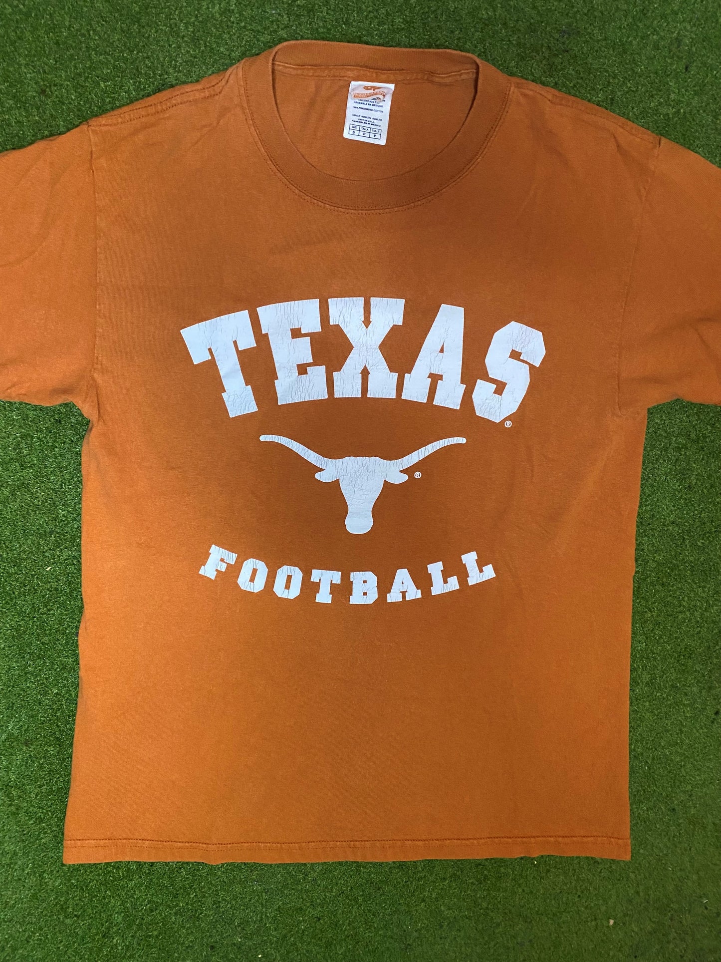 90s Texas Longhorns - Vintage College Football T-Shirt (Small) - Gametime Vintage