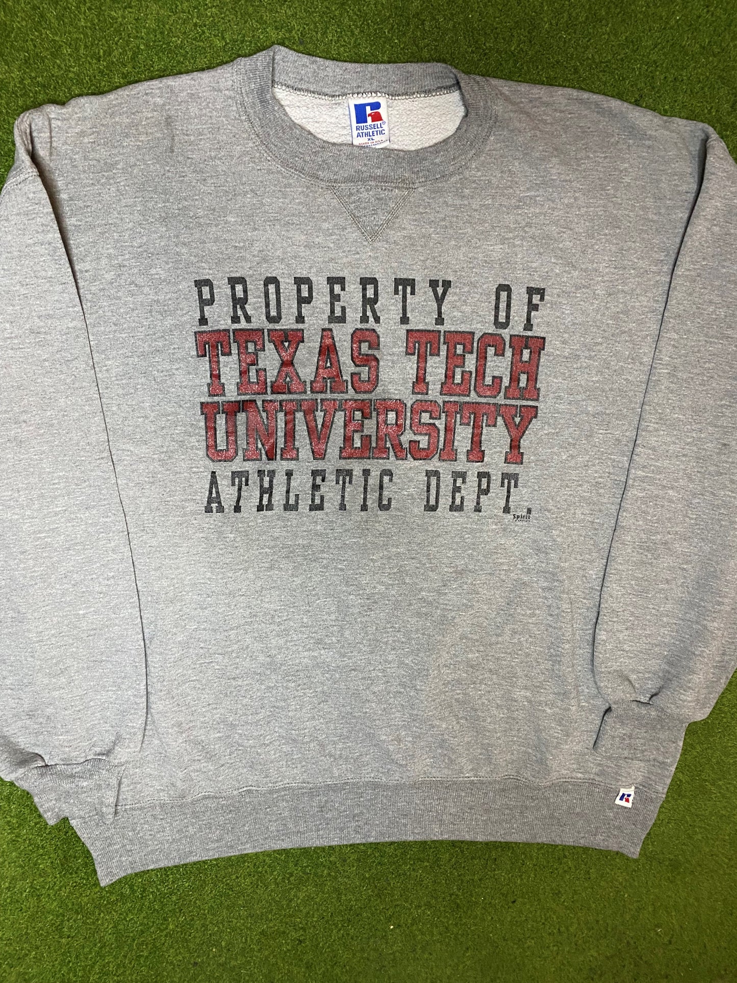 90s Texas Tech Red Raiders - Vintage University Sweatshirt (XL) - Gametime Vintage