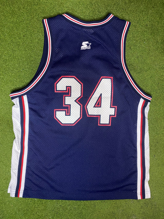 90s UConn Huskies - #34 Starter - Vintage College Basketball Jersey (48) - Gametime Vintage