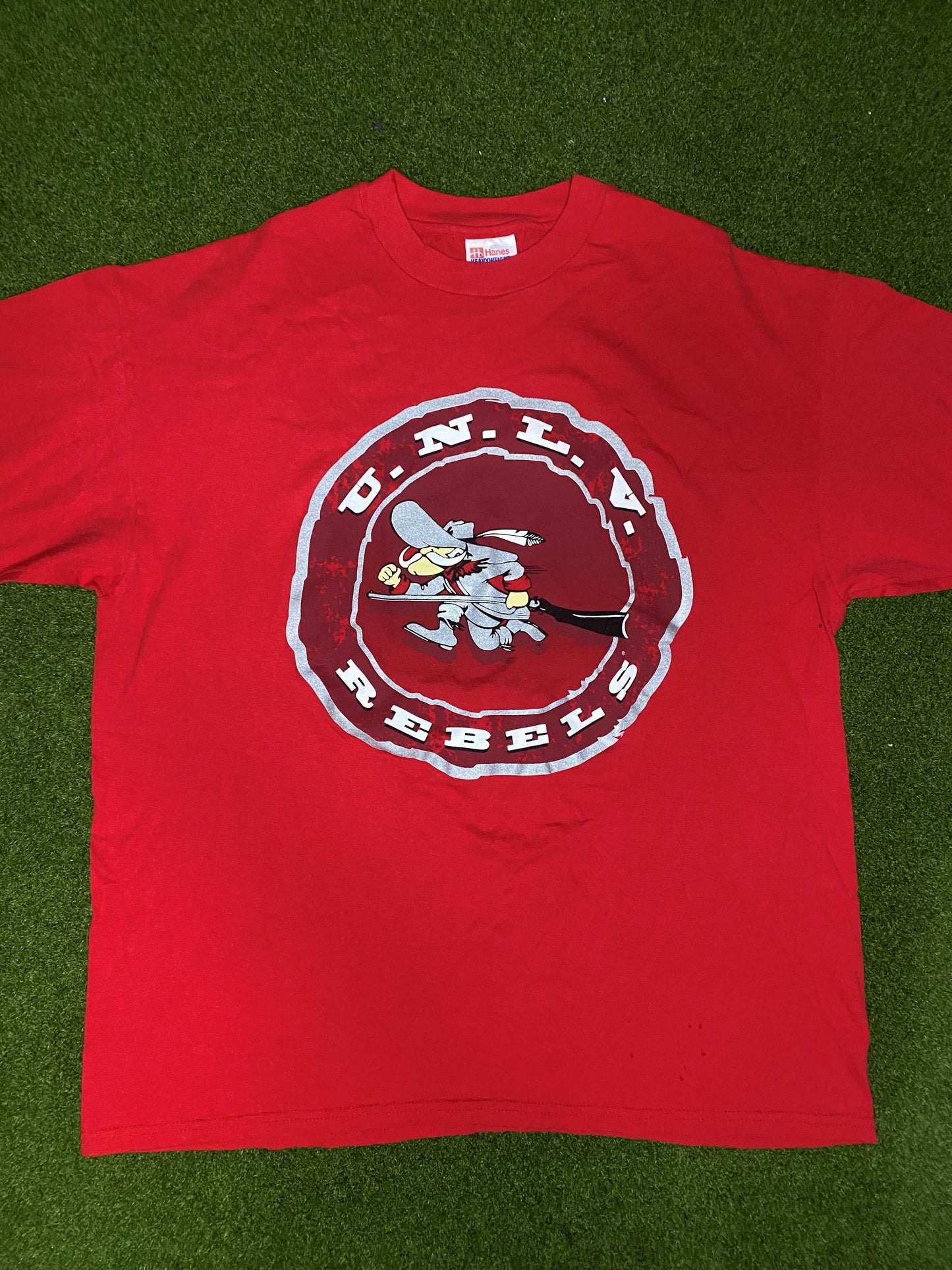 90s UNLV Runnin Rebels - Big Logo - Vintage College Tee Shirt (XL) - Gametime Vintage