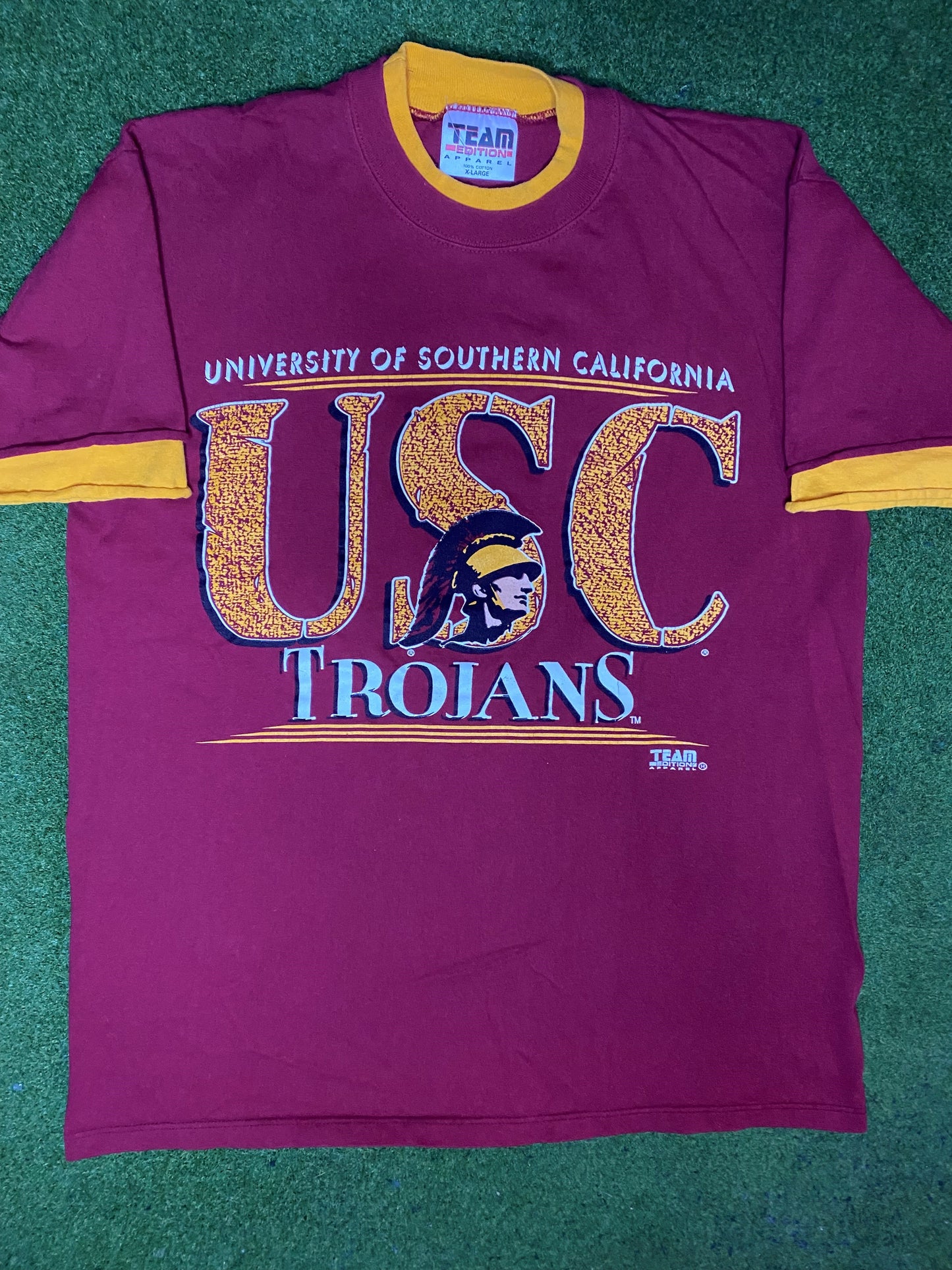 90s USC Trojans - Vintage College Tee (XL) - Gametime Vintage