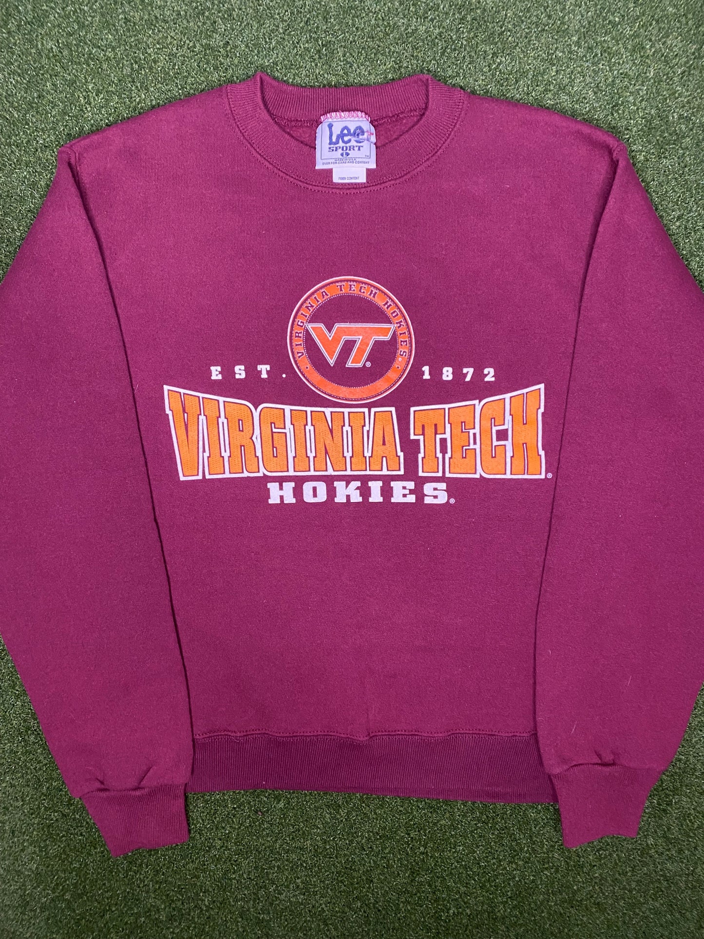 Sudadera universitaria vintage de los Hokies de Virginia Tech de los 90 (talla grande)