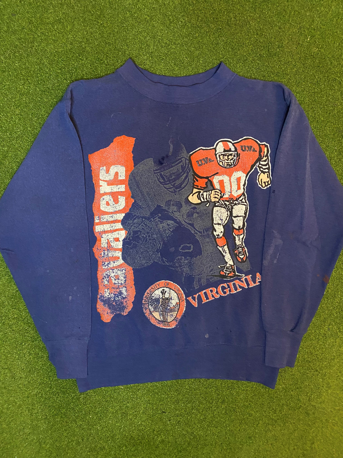 90s Virginia Cavaliers - Vintage College Football Crewneck Sweatshirt (Medium) - Gametime Vintage
